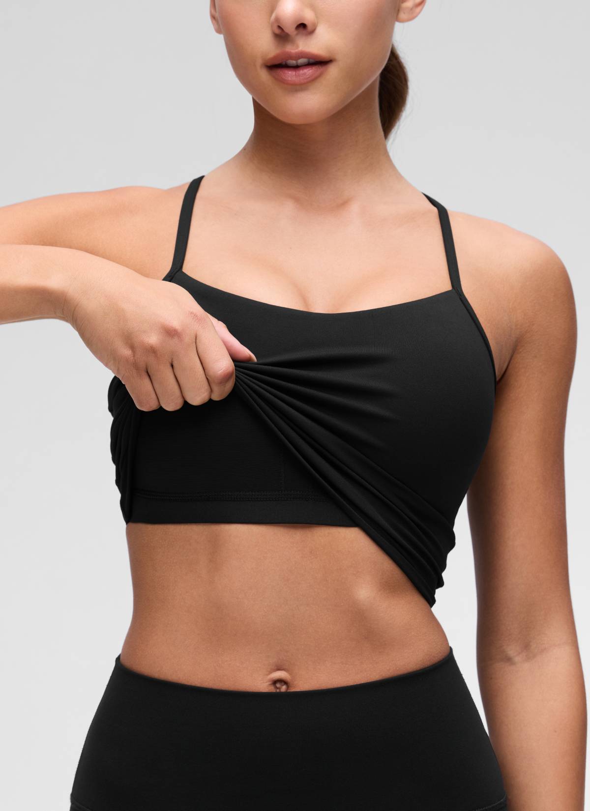 גופייה עם חזייה פנימית Butterluxe Y Back - שחור