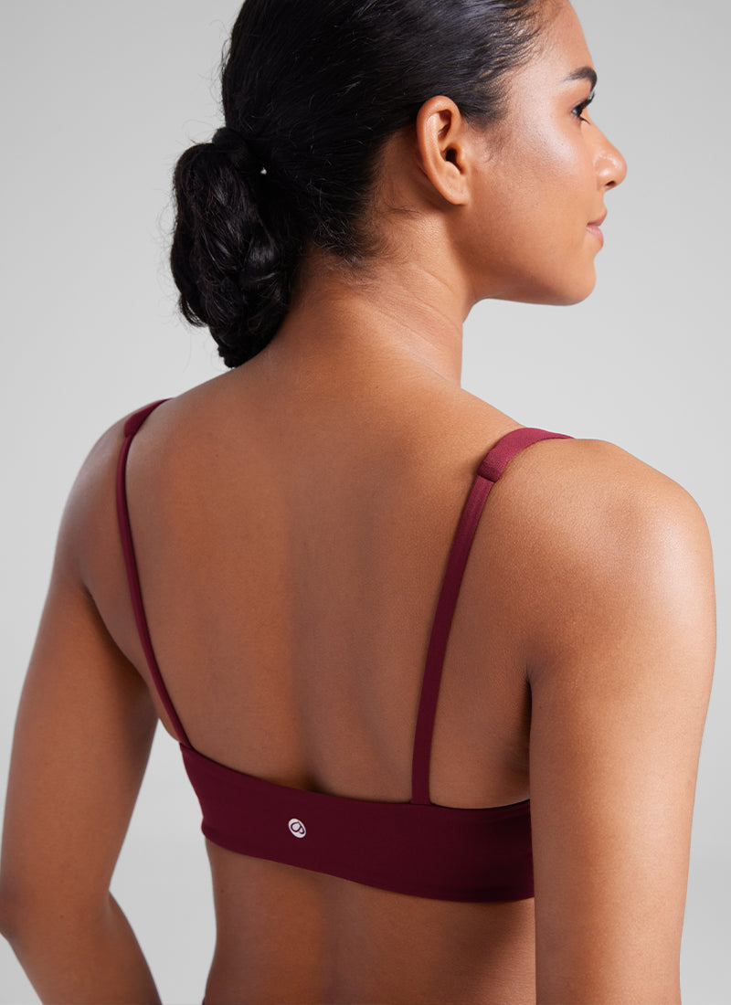חזיית ספורט Butterluxe מחשוף מרובע Mini Bra - Red Merlot