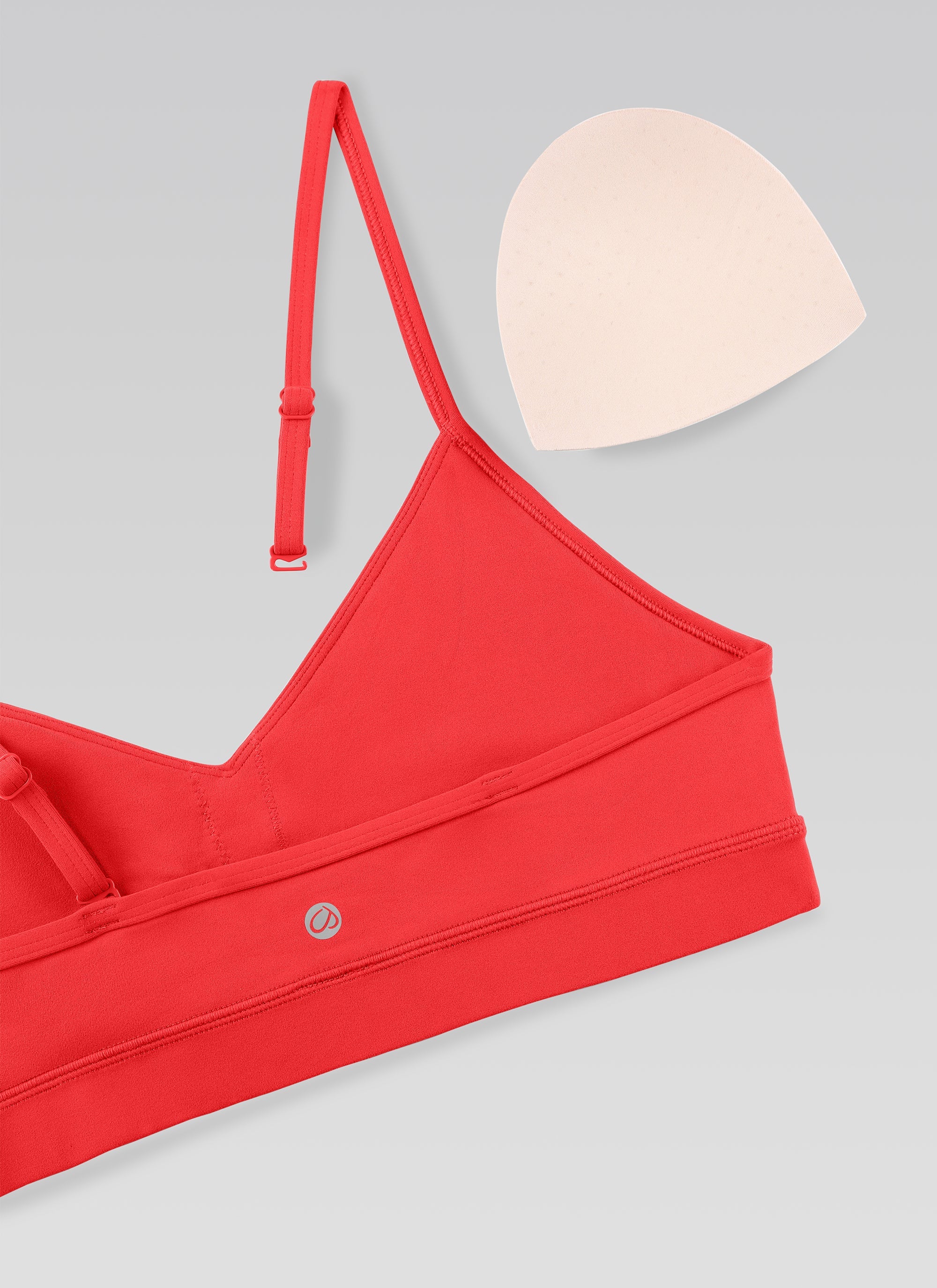 חזיית ספורט Butterluxe V Neck עם רצועות מתכווננות - Deep Red
