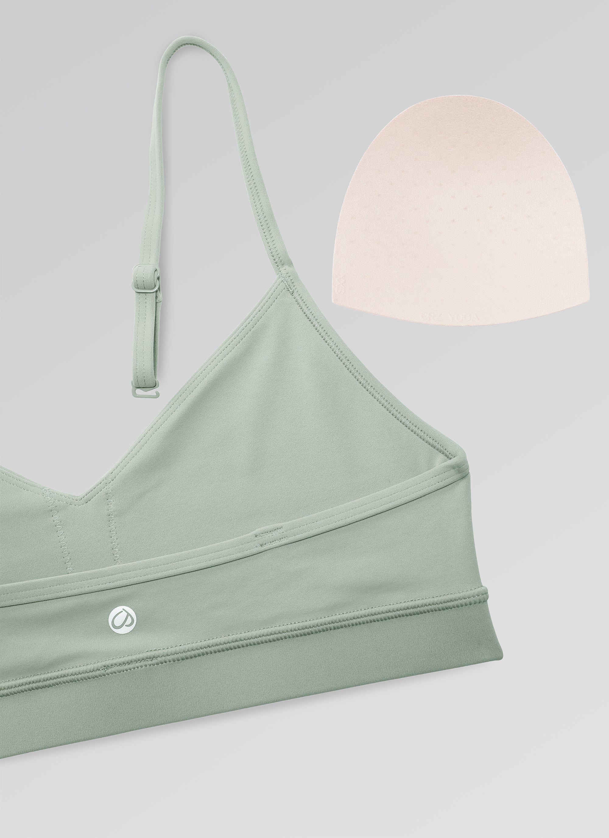 חזיית ספורט Butterluxe V Neck עם רצועות מתכווננות - Green Palm