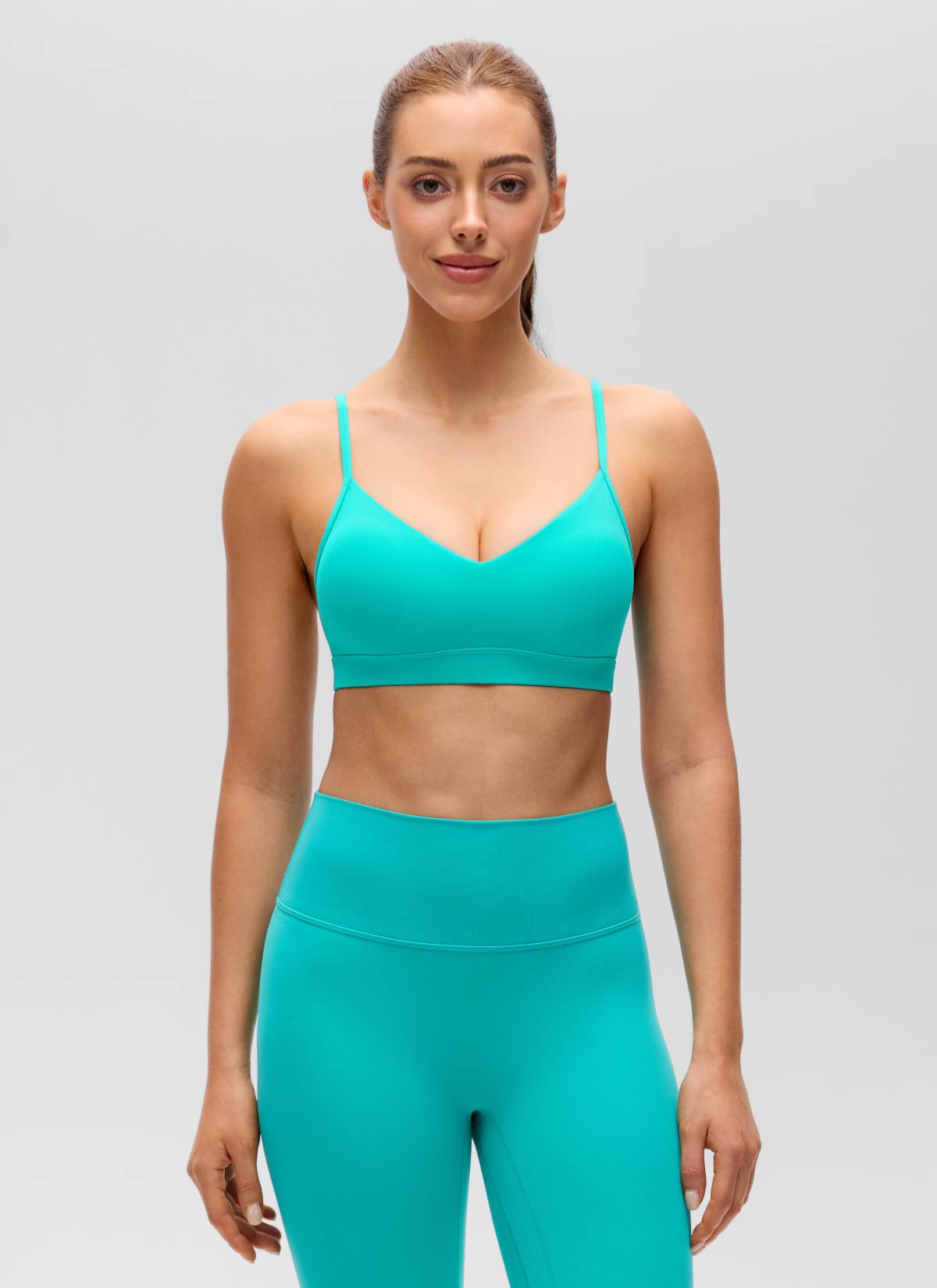 חזיית ספורט Butterluxe V Neck עם רצועות מתכווננות - Tropics Teal