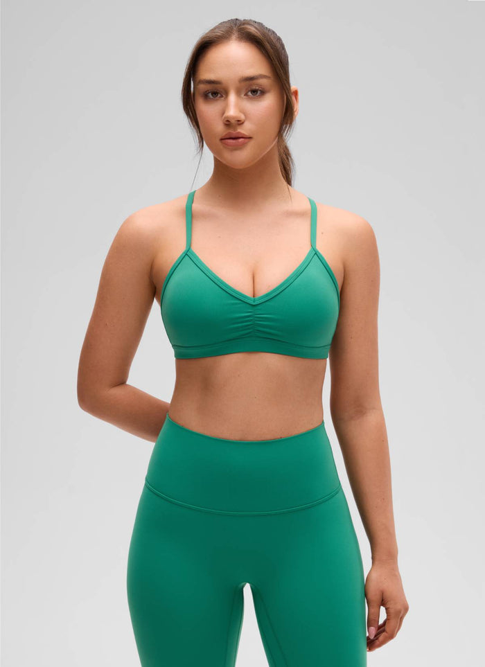 חזיית ספורט Butterluxe Sports Ruched V Neck - Cascadia Green