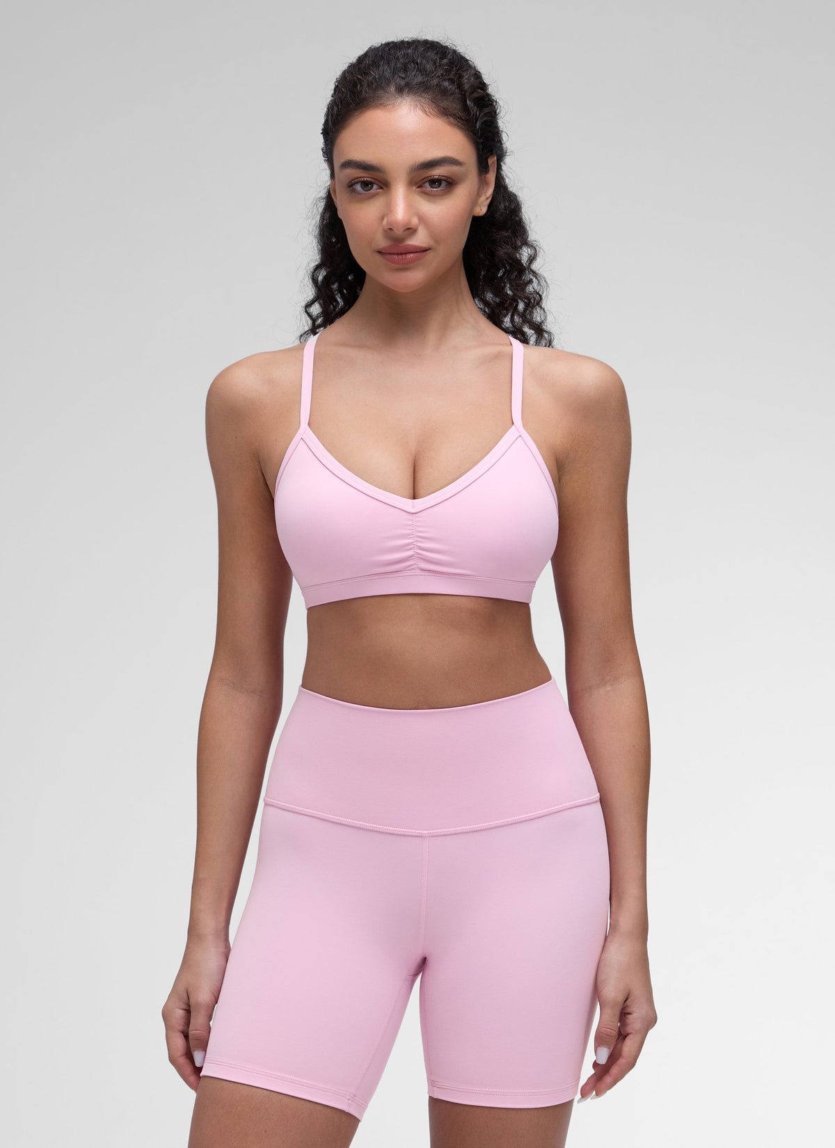 חזיית ספורט Butterluxe Sports Ruched V Neck - Vita Pink