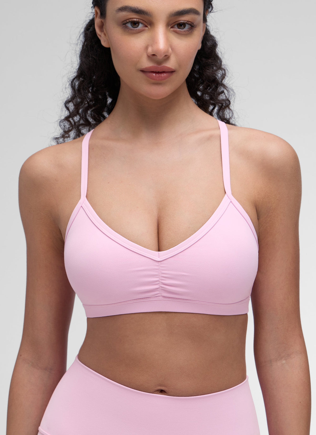 חזיית ספורט Butterluxe Sports Ruched V Neck - Vita Pink
