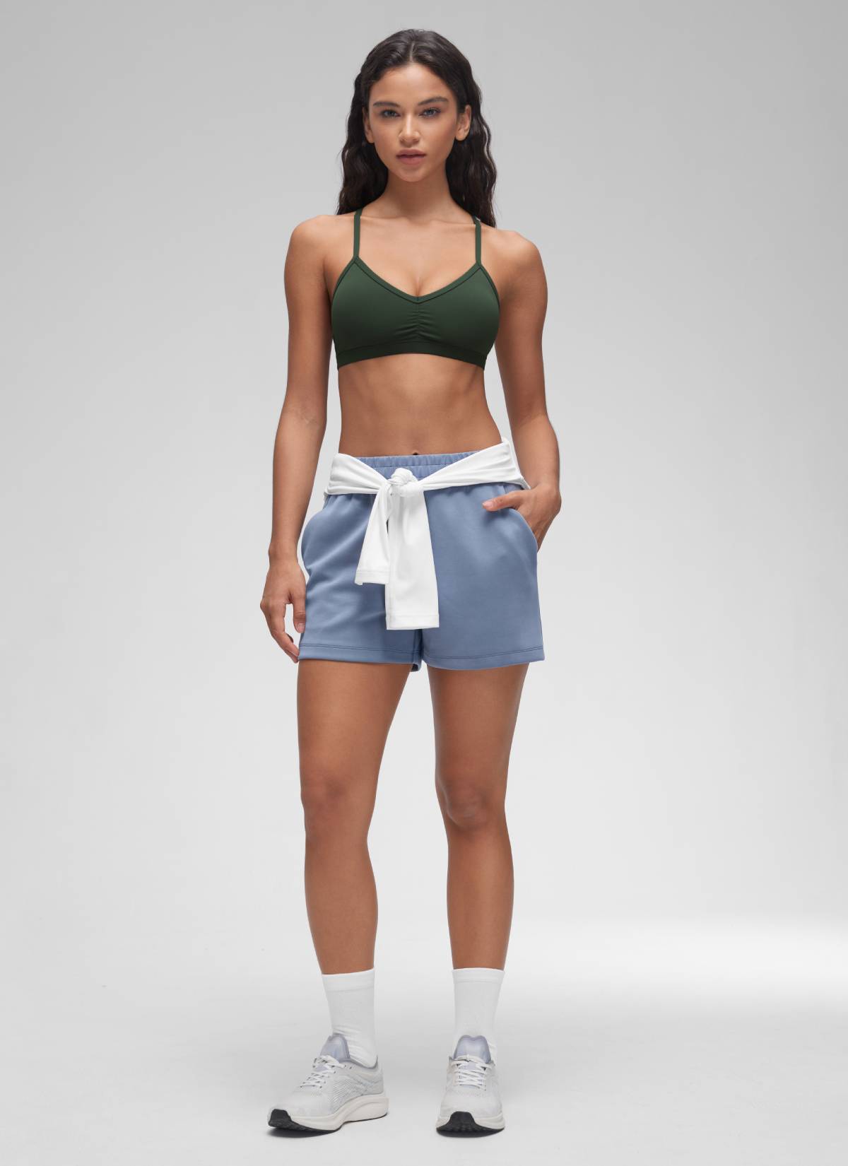 חזיית ספורט Butterluxe Sports Ruched V Neck - Legend Green