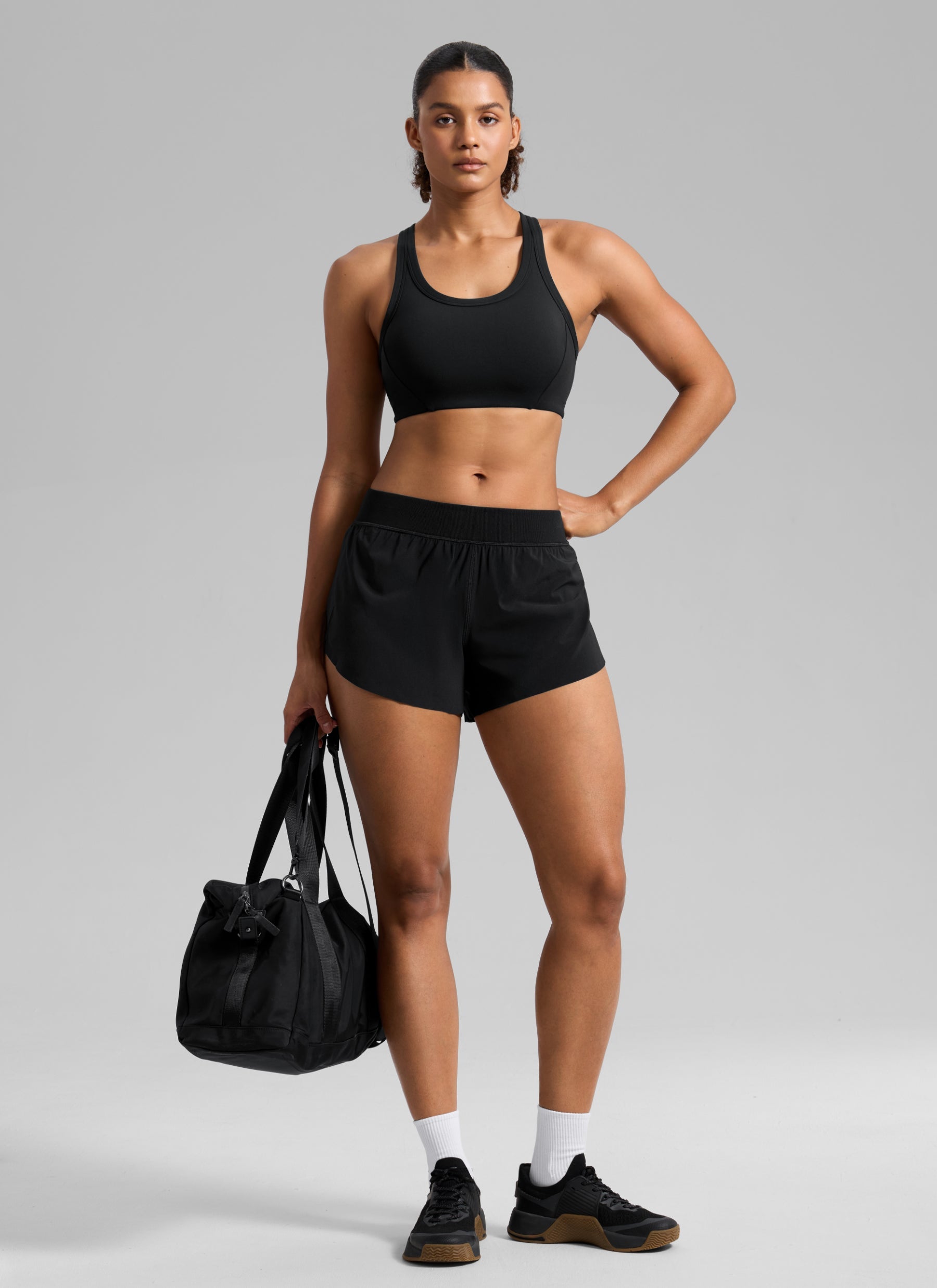 חזיית קרופ תומכת Butterbreeze U Neck Racerback - שחור