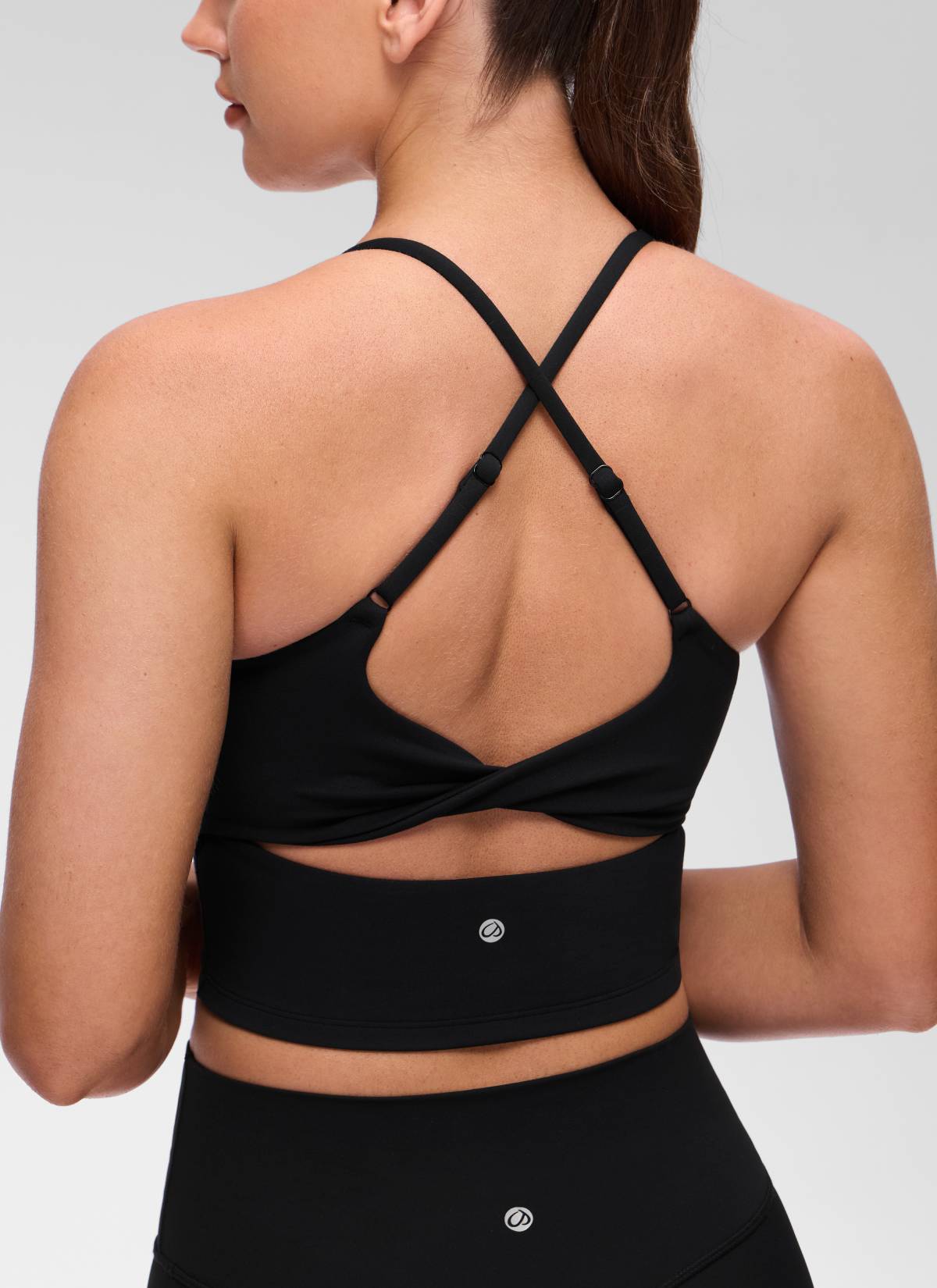 גופייה עם חזייה פנימית Butterluxe Twist Cross Back - שחור