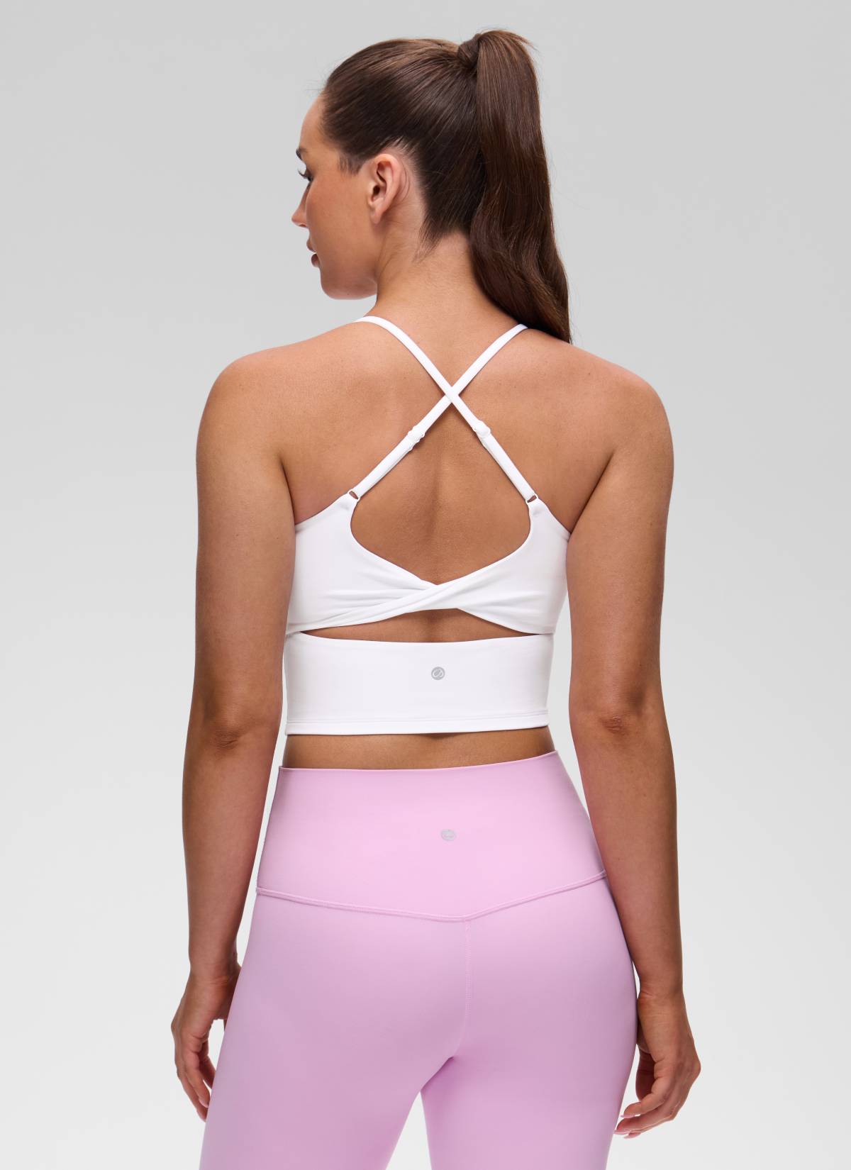 גופייה עם חזייה פנימית Butterluxe Twist Cross Back - לבן