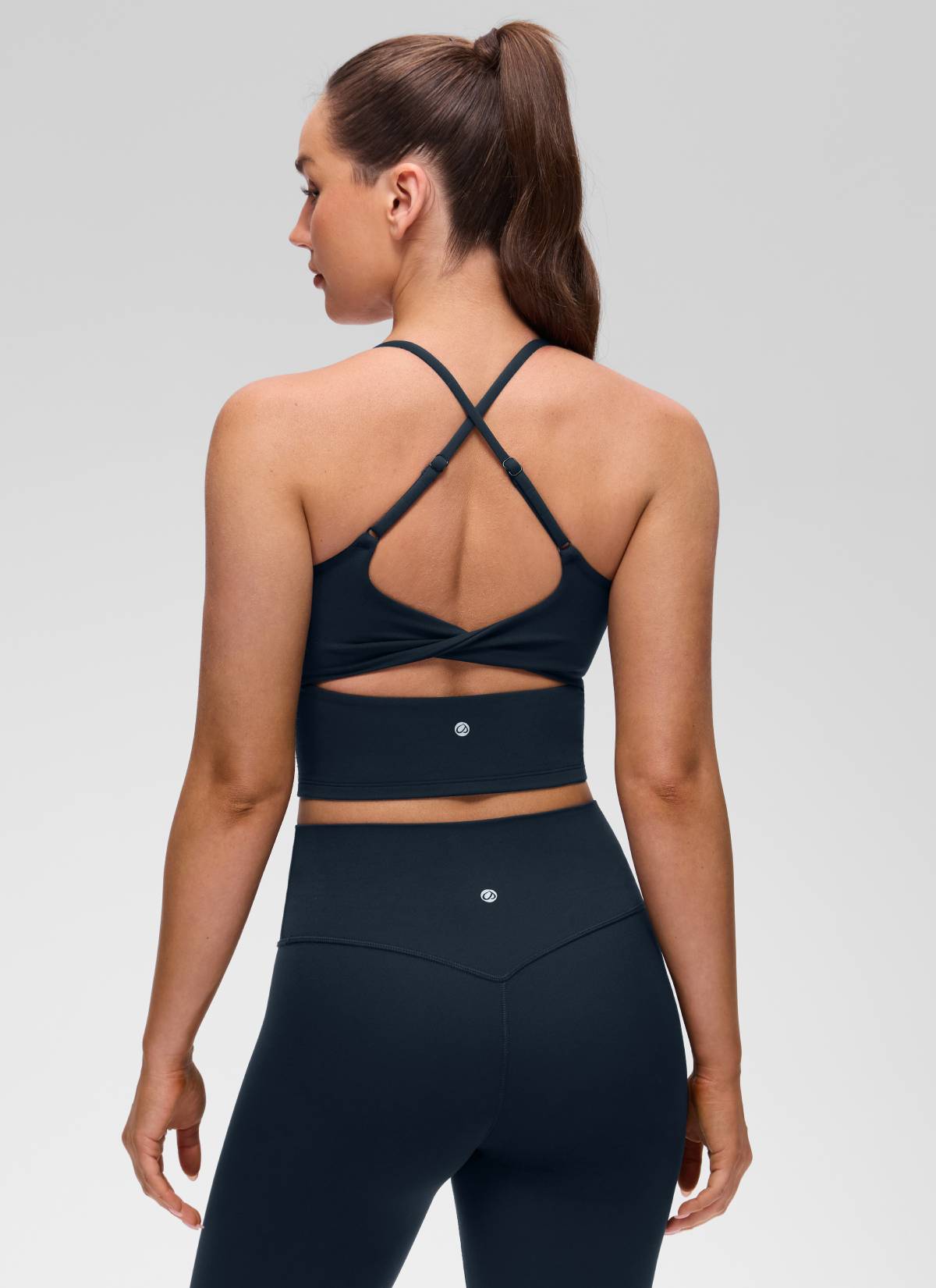 גופייה עם חזייה פנימית Butterluxe Twist Cross Back - כחול נייבי