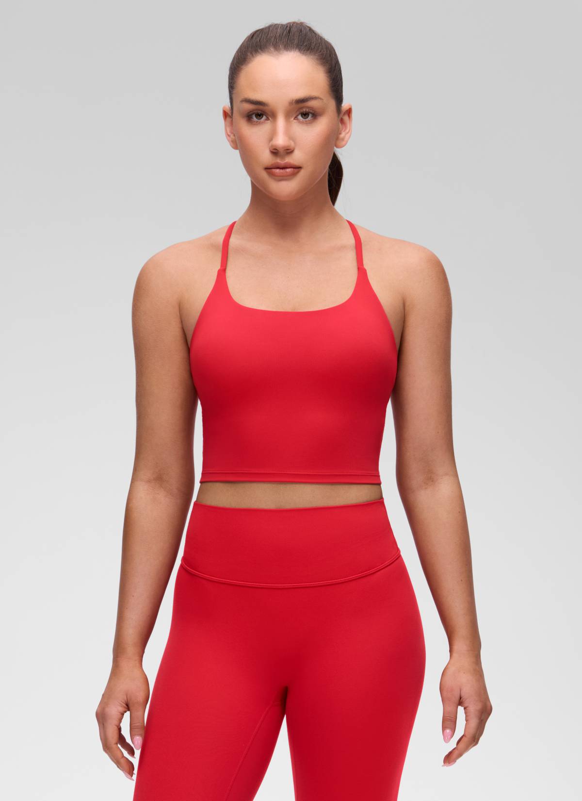 גופייה עם חזייה פנימית Butterluxe Twist Cross Back - Aurora Red