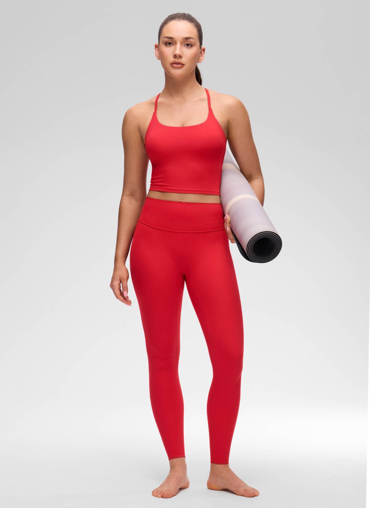 גופייה עם חזייה פנימית Butterluxe Twist Cross Back - Aurora Red