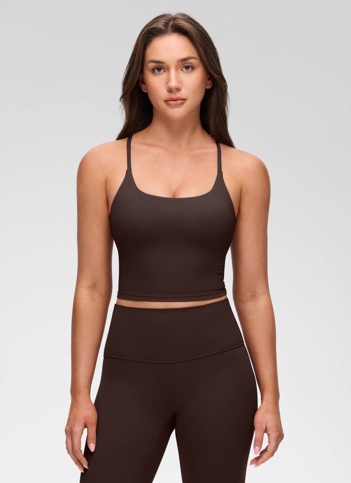גופייה עם חזייה פנימית Butterluxe Twist Cross Back - Hot Fudge Brown