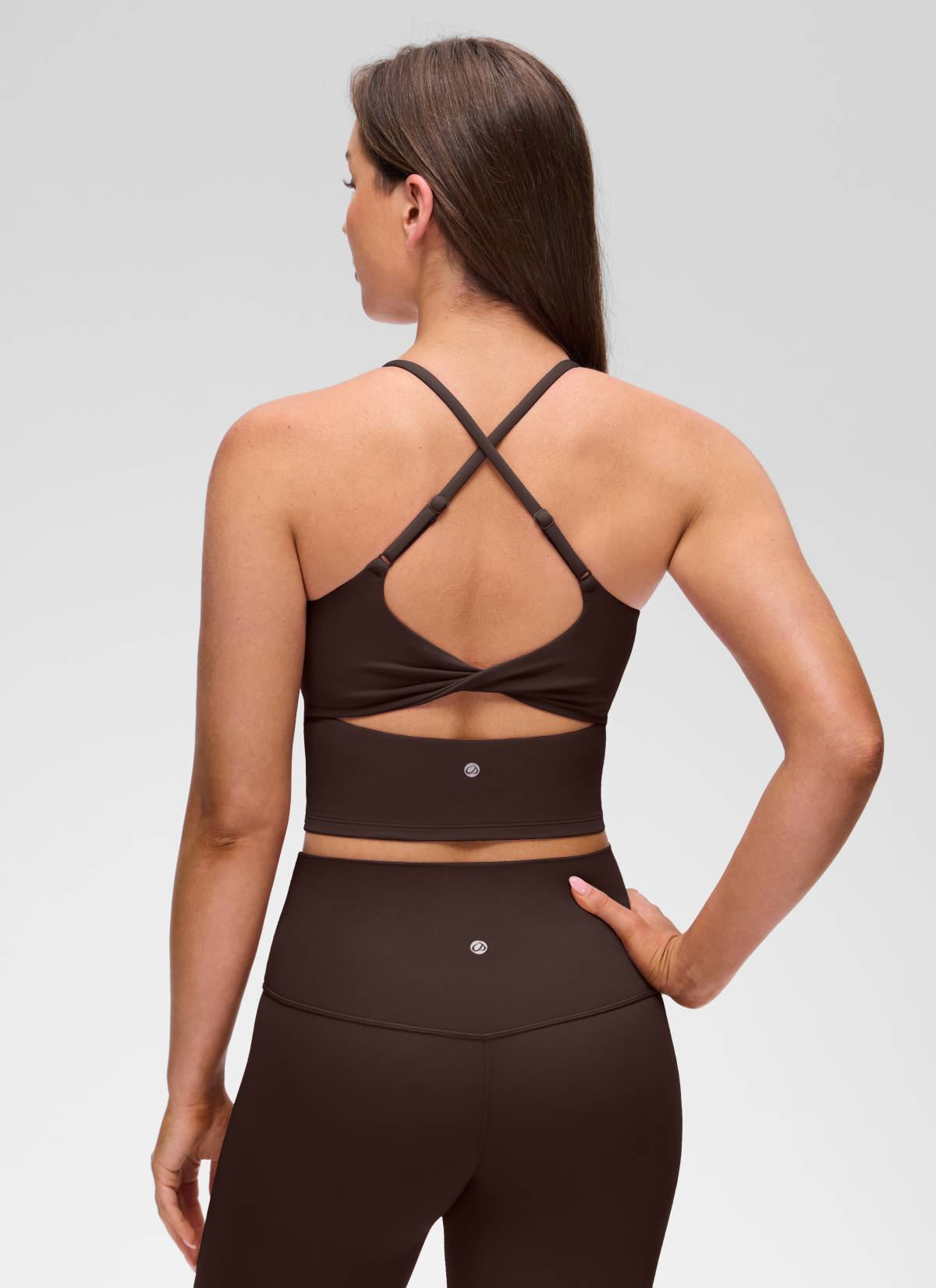 גופייה עם חזייה פנימית Butterluxe Twist Cross Back - Hot Fudge Brown