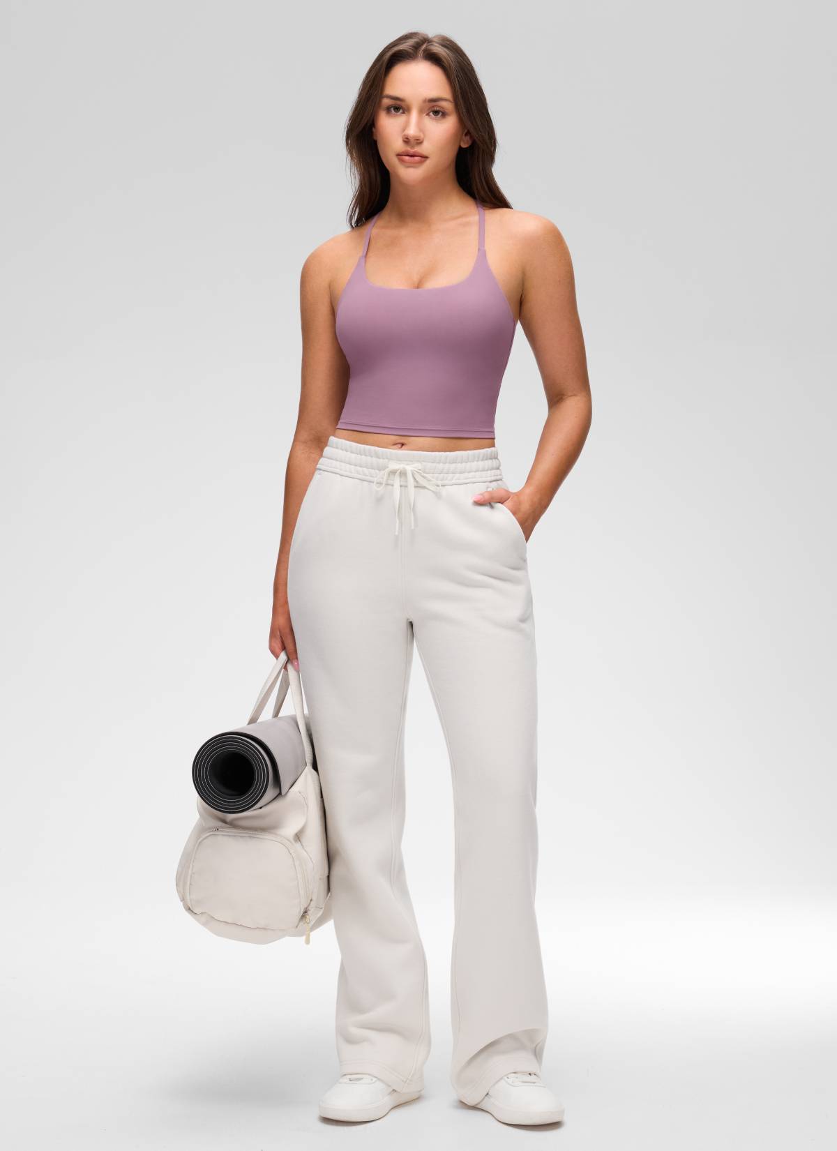 גופייה עם חזייה פנימית Butterluxe Twist Cross Back - Light Lavender