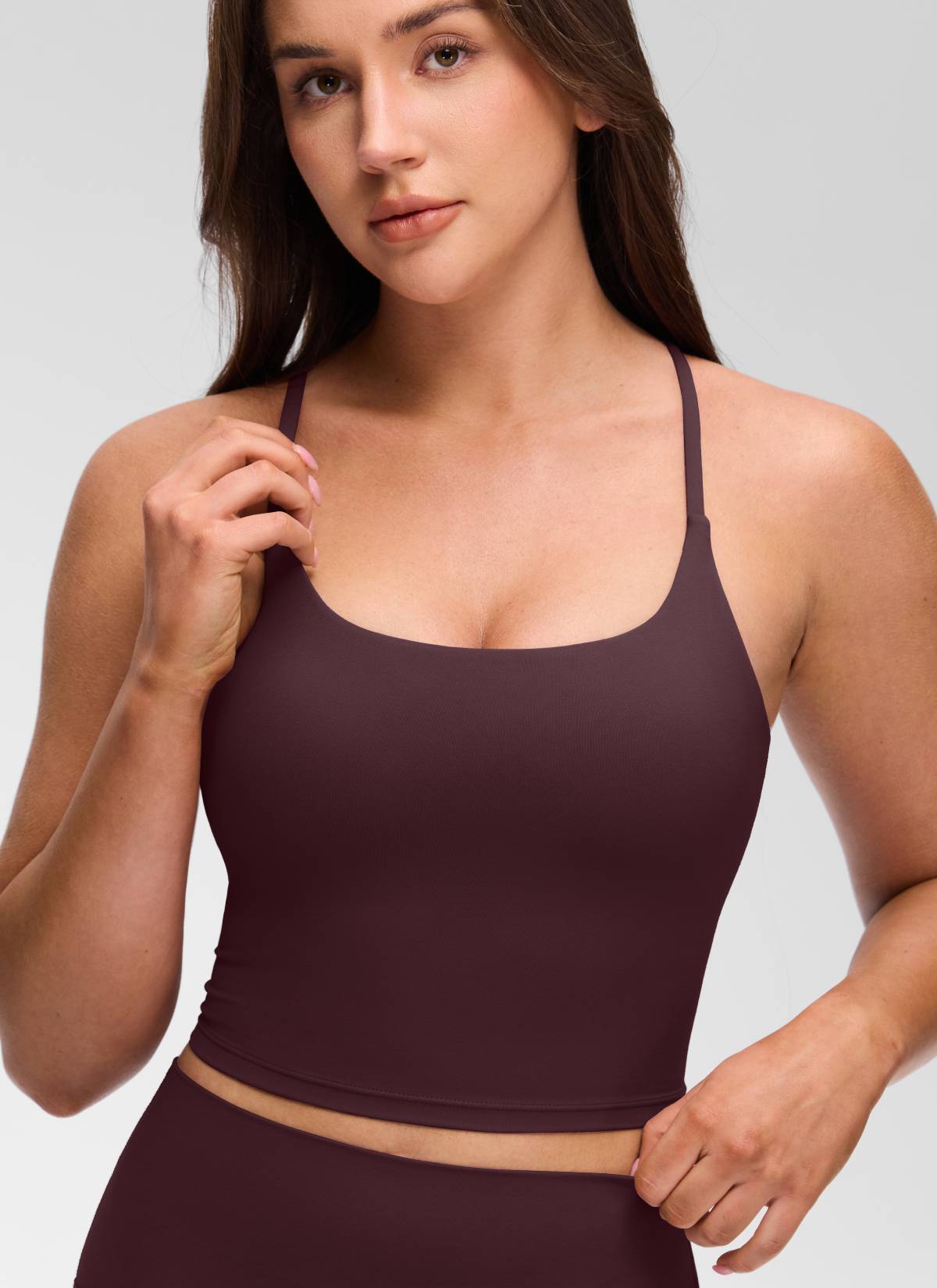 גופייה עם חזייה פנימית Butterluxe Twist Cross Back - Ripe Plum