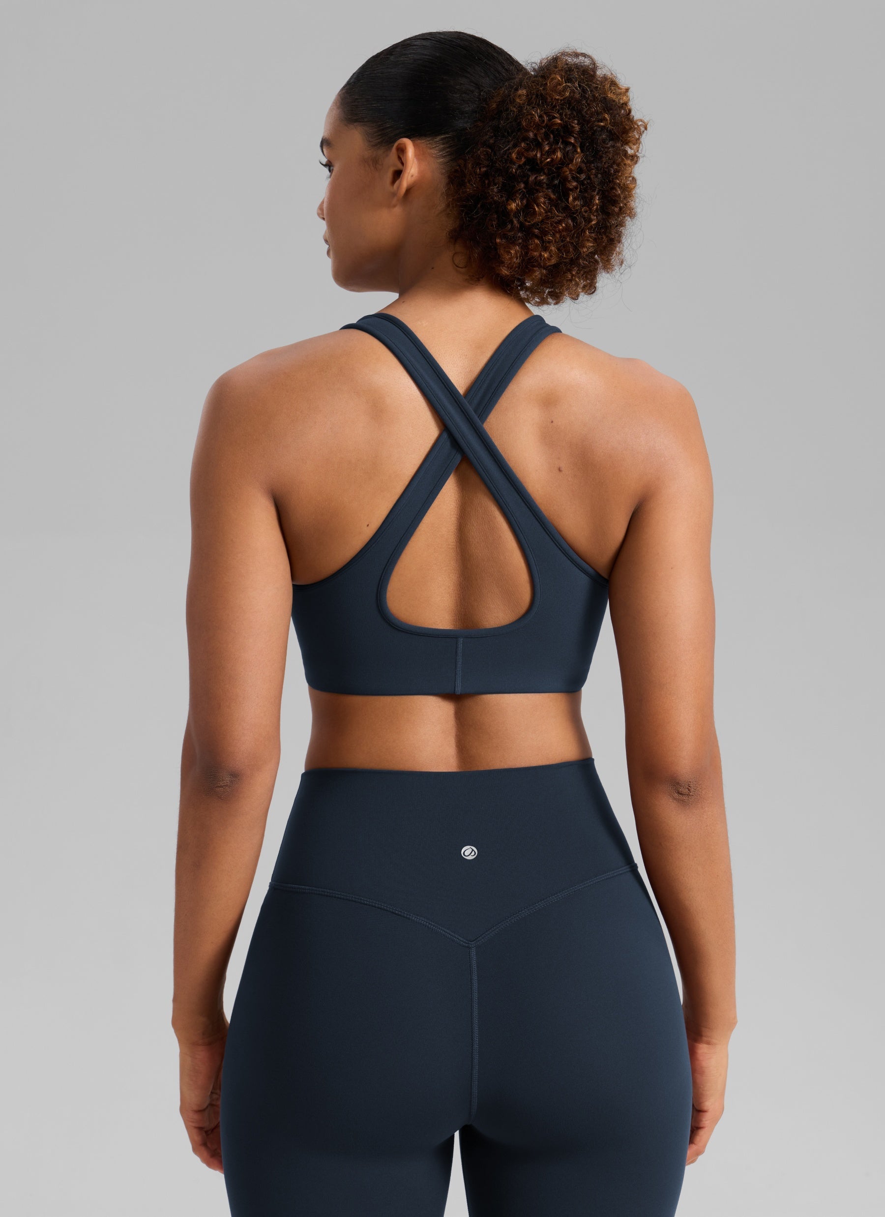חזיית ספורט Butterlift Deep V Cross Back רצועות רחבות - כחול נייבי