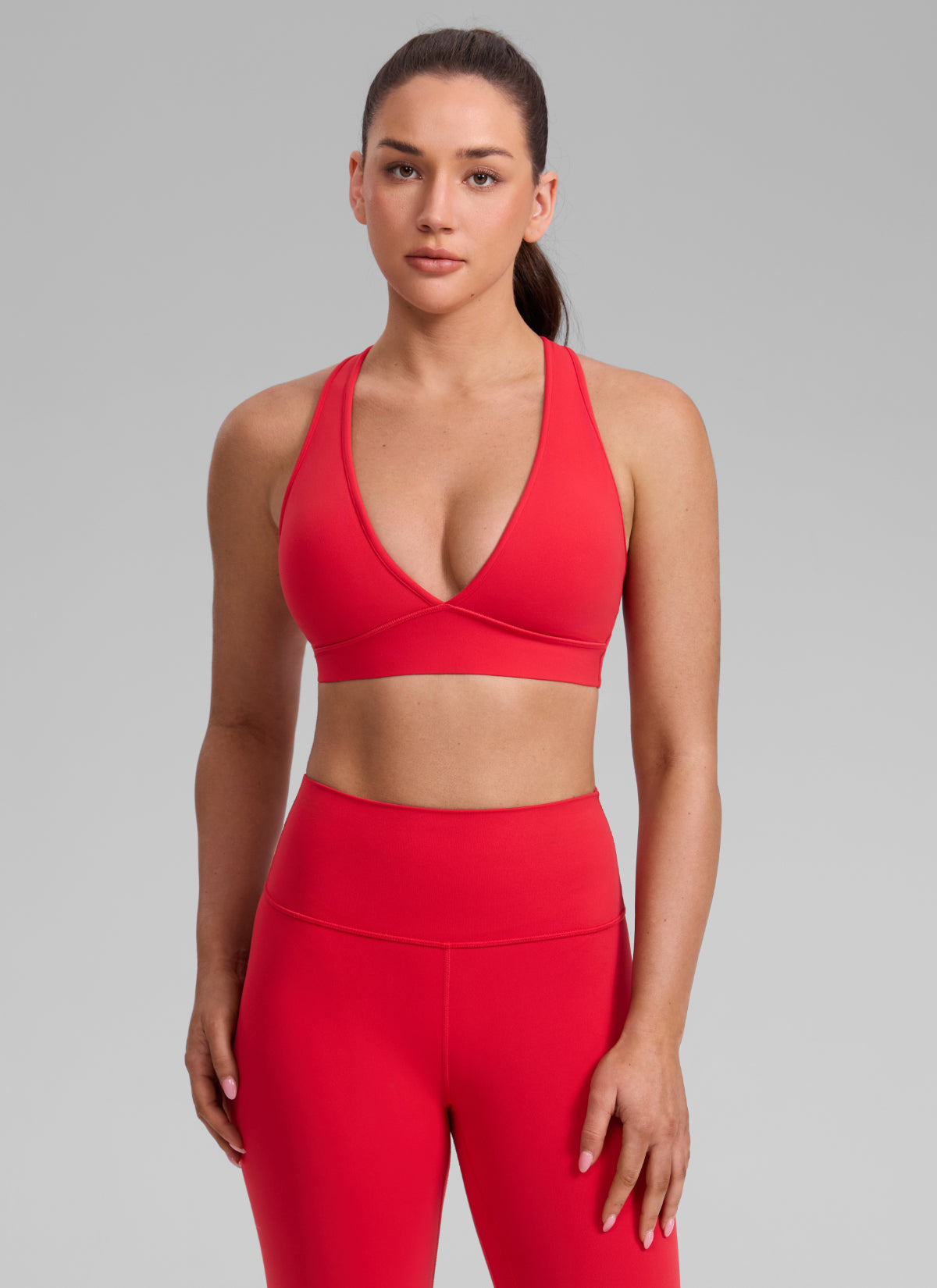 חזיית ספורט Butterlift Deep V Cross Back רצועות רחבות - Aurora Red