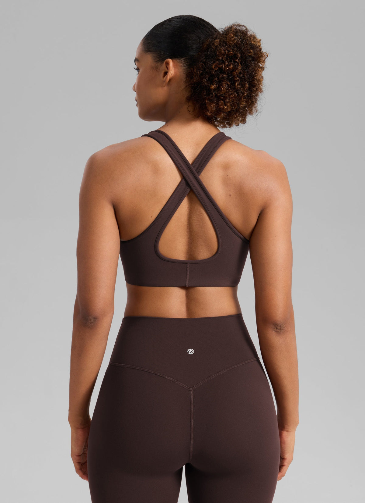 חזיית ספורט Butterlift Deep V Cross Back רצועות רחבות - Hot Fudge Brown
