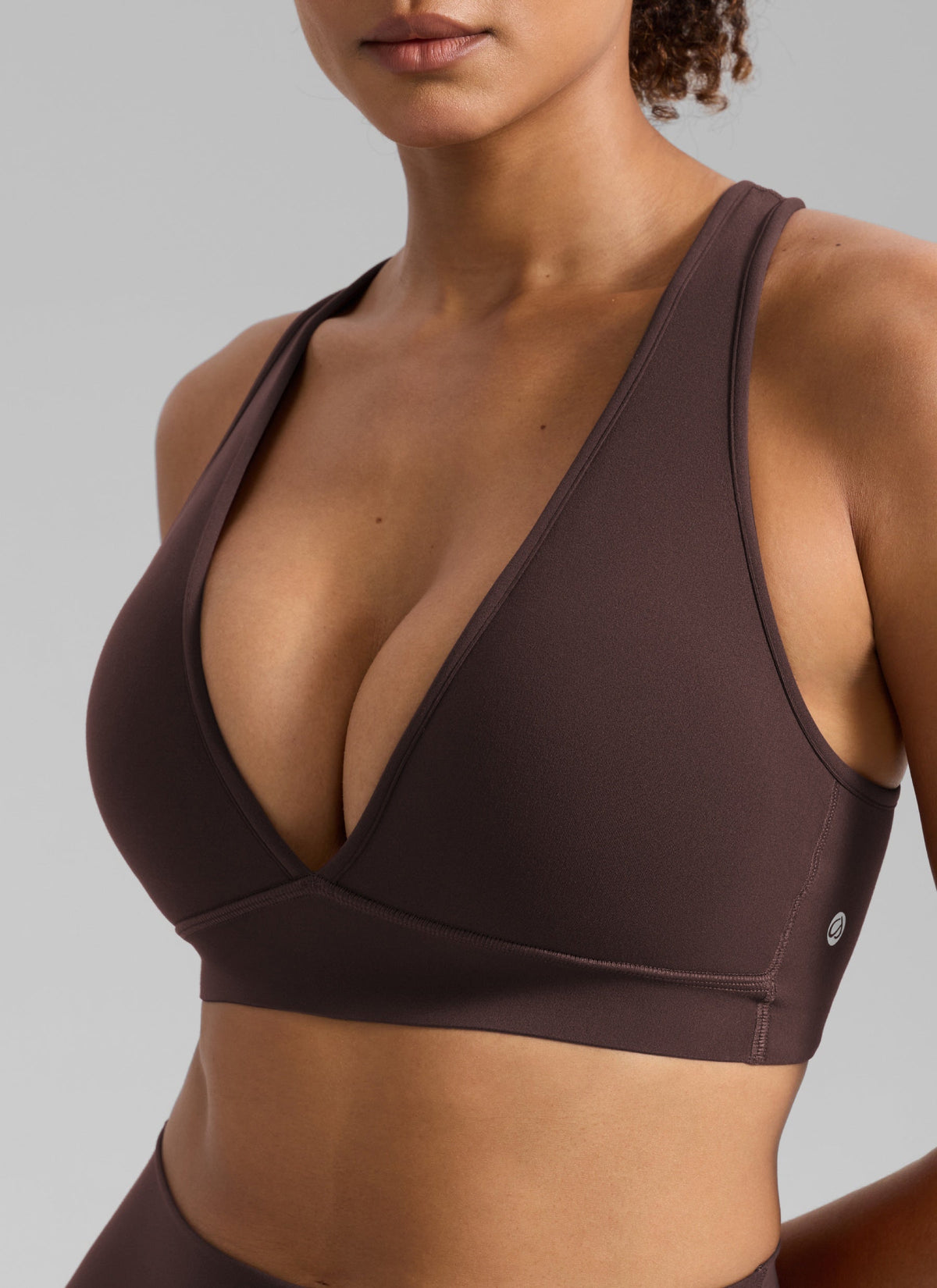 חזיית ספורט Butterlift Deep V Cross Back רצועות רחבות - Hot Fudge Brown