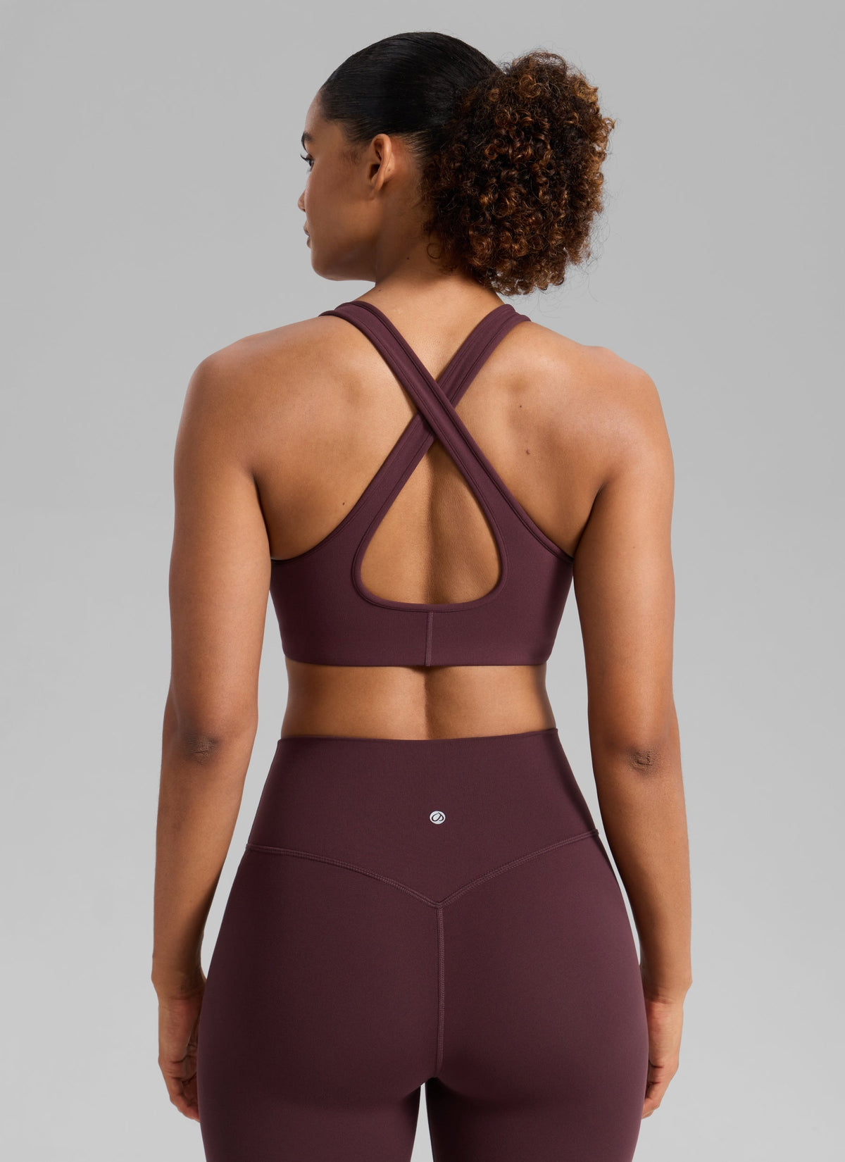 חזיית ספורט Butterlift Deep V Cross Back רצועות רחבות - Ripe Plum