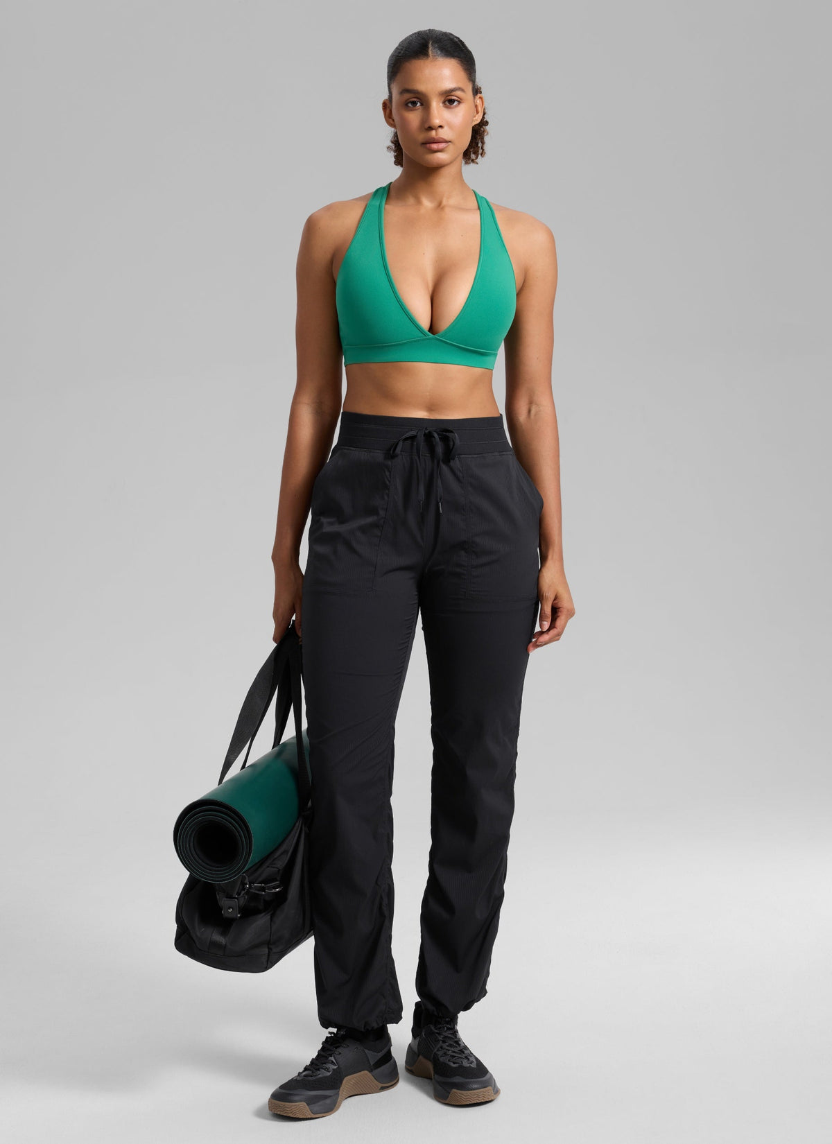 חזיית ספורט Butterlift Deep V Cross Back רצועות רחבות - Cascadia Green