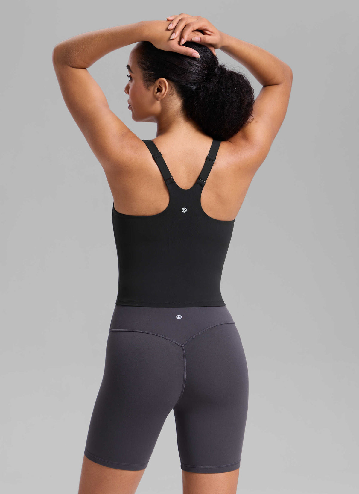 גופייה עם חזייה פנימית Butterlift V Neck Racerback עם רצועות מתכווננות - שחור
