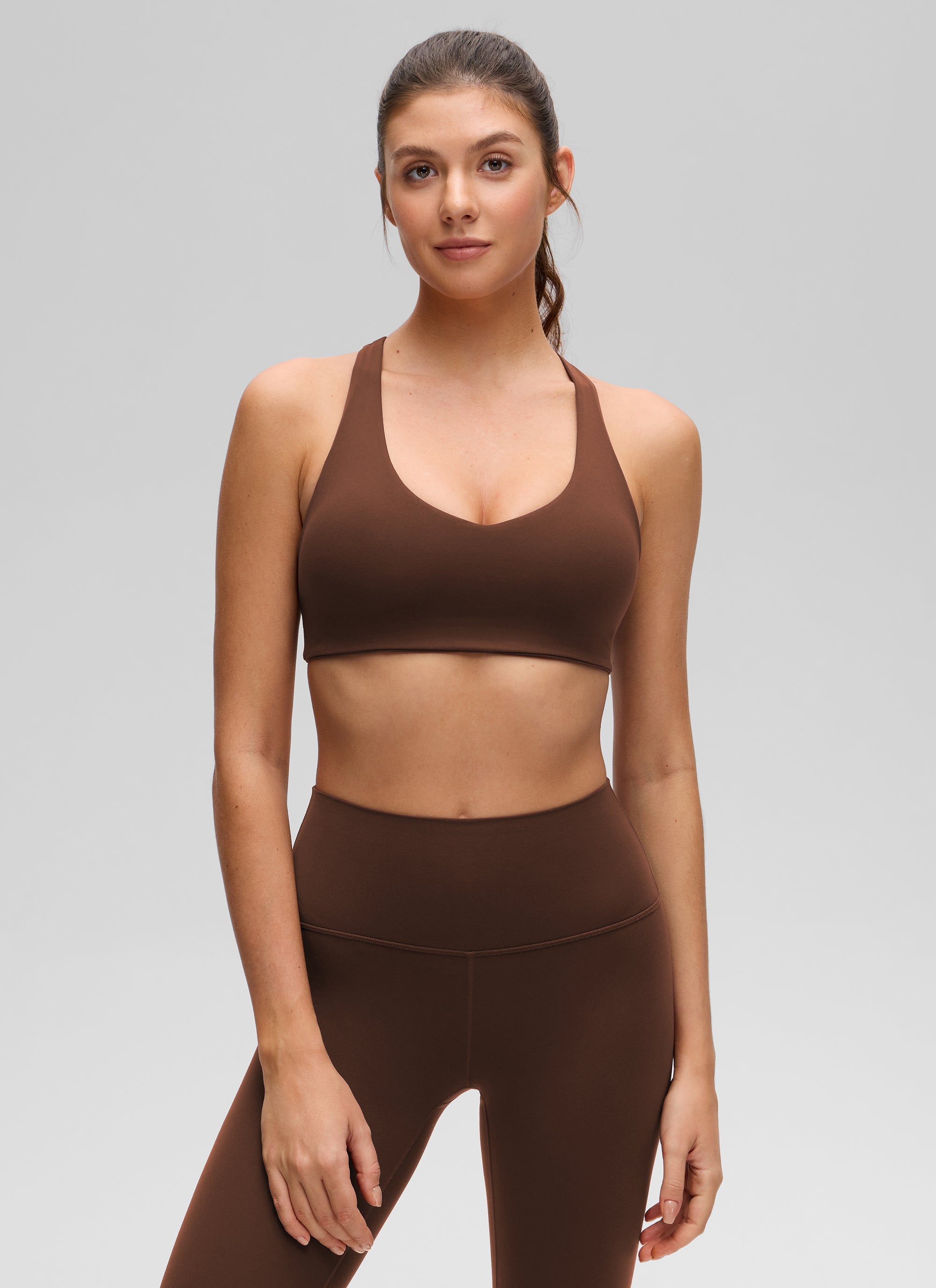 חזיית ספורט Butterluxe V Neck Racerback - Lava Brown