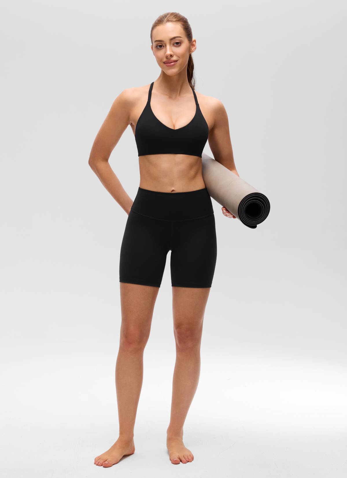 חזיית ספורט Butterluxe Thin Straps Racerback Sports - שחור