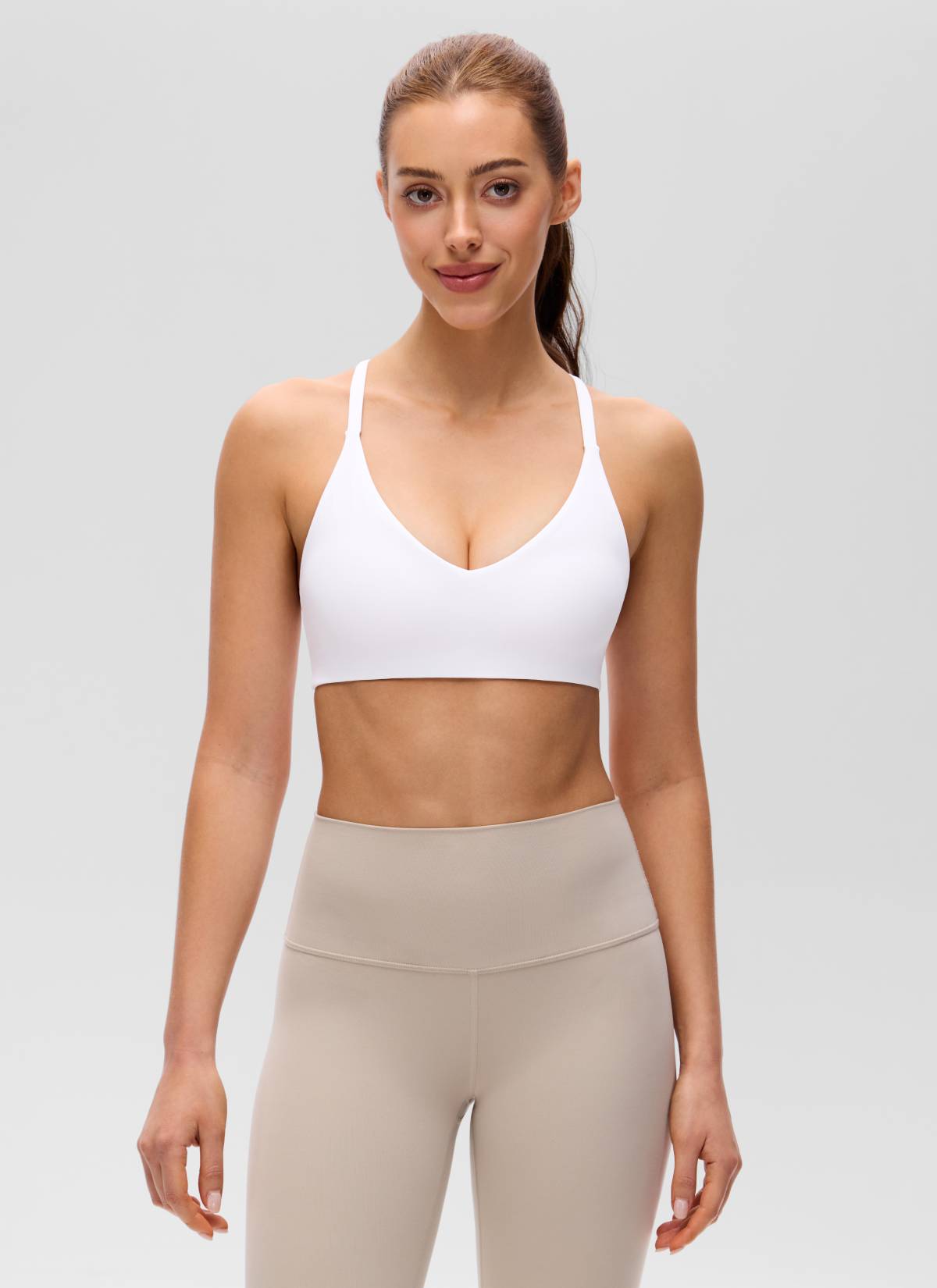 חזיית ספורט Butterluxe Thin Straps Racerback Sports - לבן