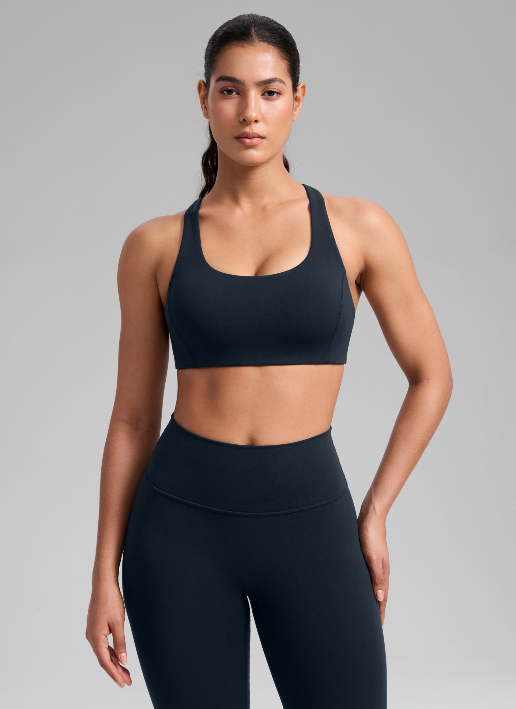 חזיית ספורט תומכת SculptAir Criss Cross Back - כחול נייבי