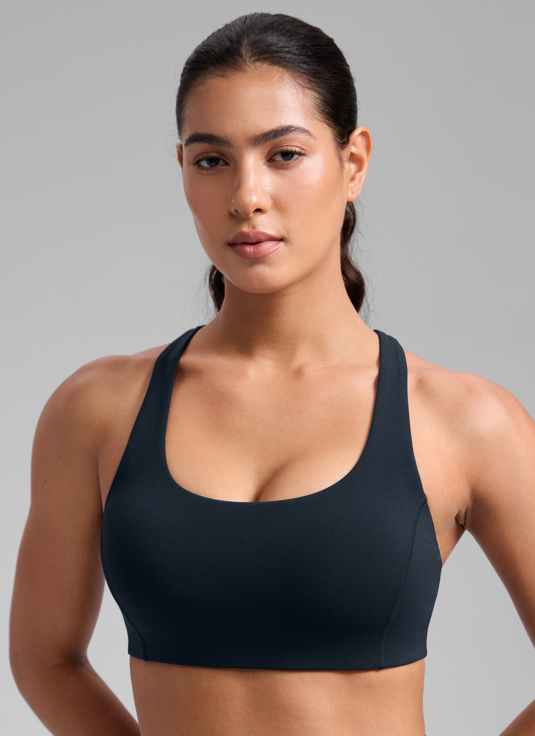 חזיית ספורט תומכת SculptAir Criss Cross Back - כחול נייבי