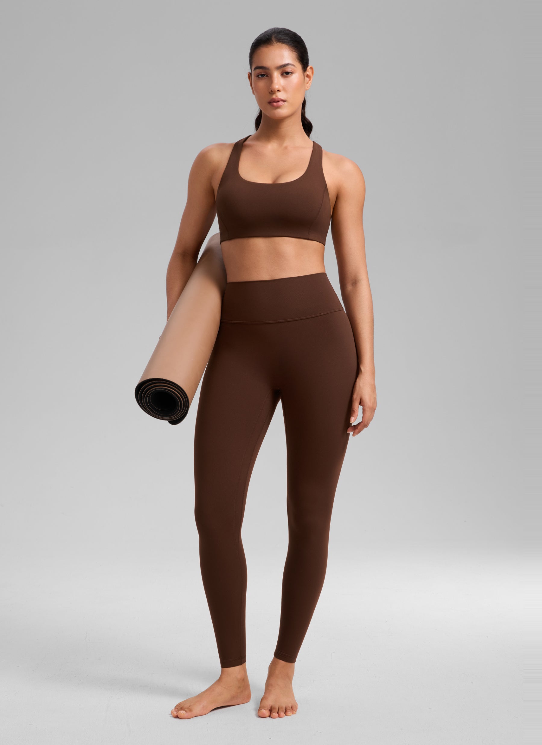 חזיית ספורט תומכת SculptAir Criss Cross Back - Lava Brown