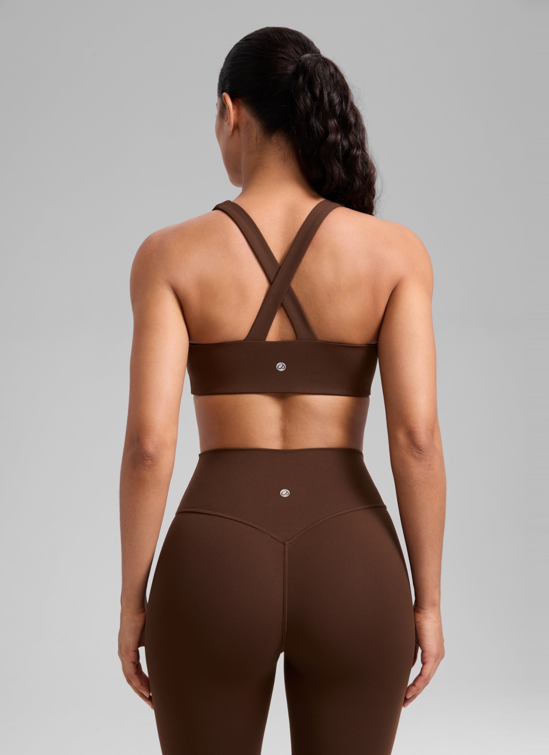 חזיית ספורט תומכת SculptAir Criss Cross Back - Lava Brown