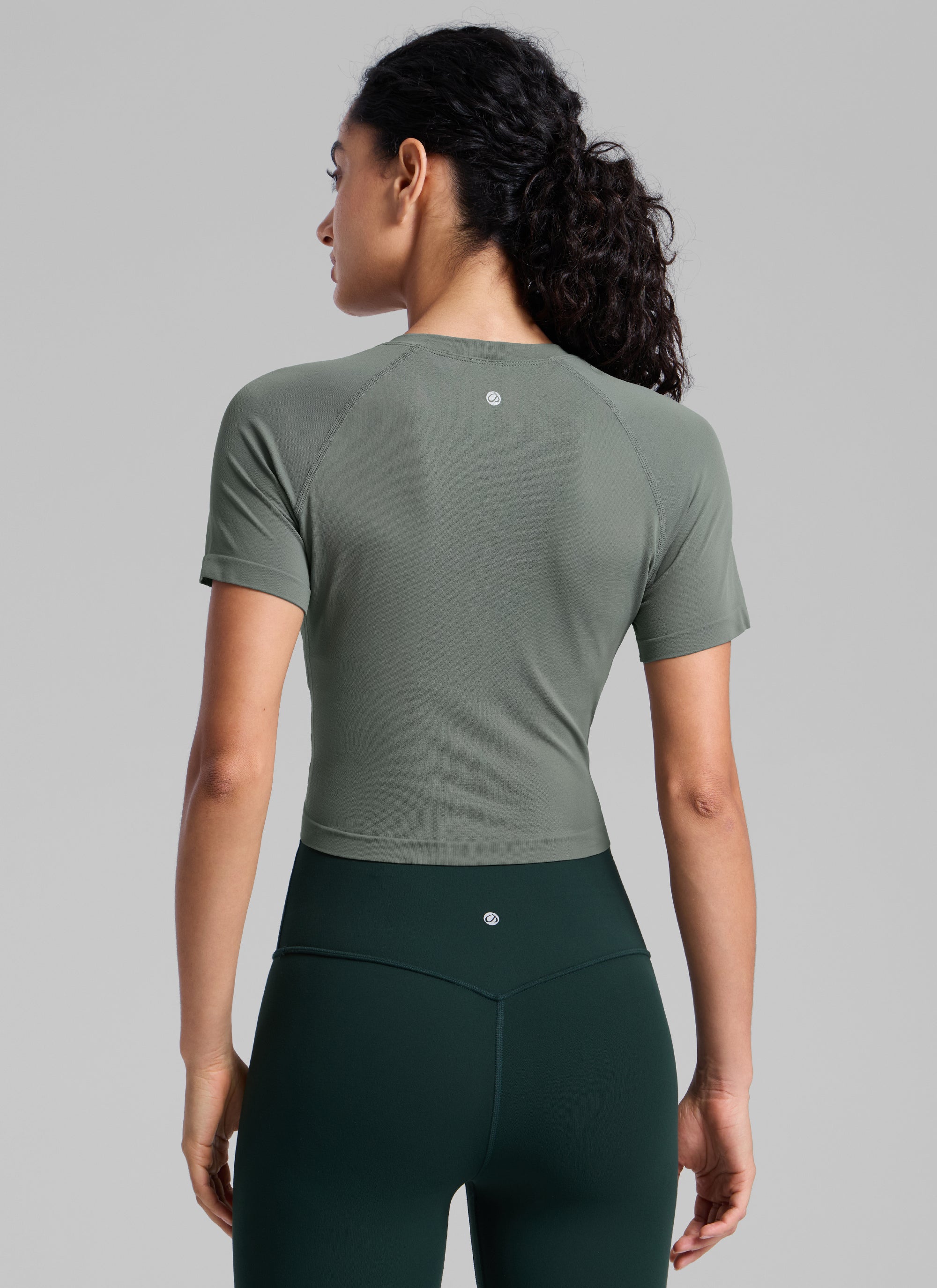 חולצת קרופ קצרה Seamless Crew Neck - מרווה