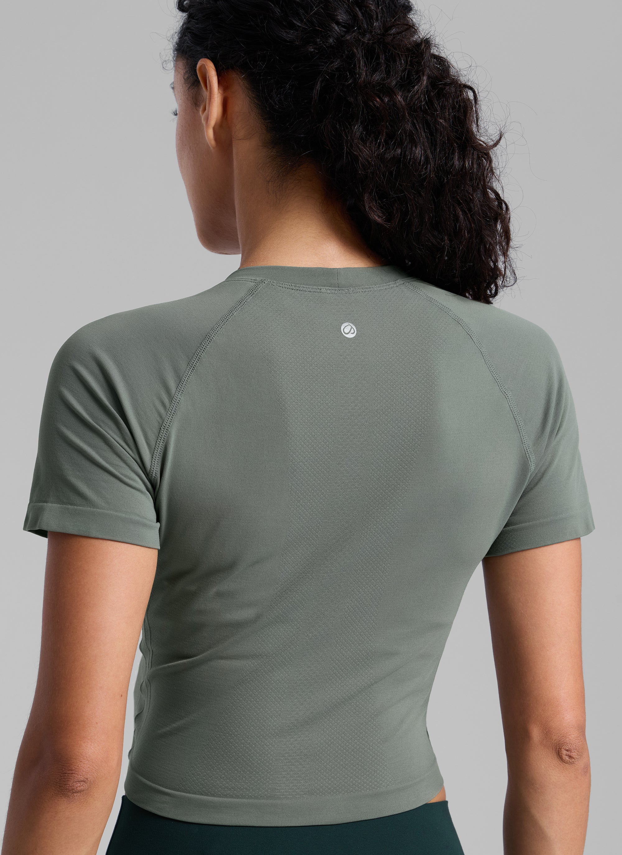 חולצת קרופ קצרה Seamless Crew Neck - מרווה
