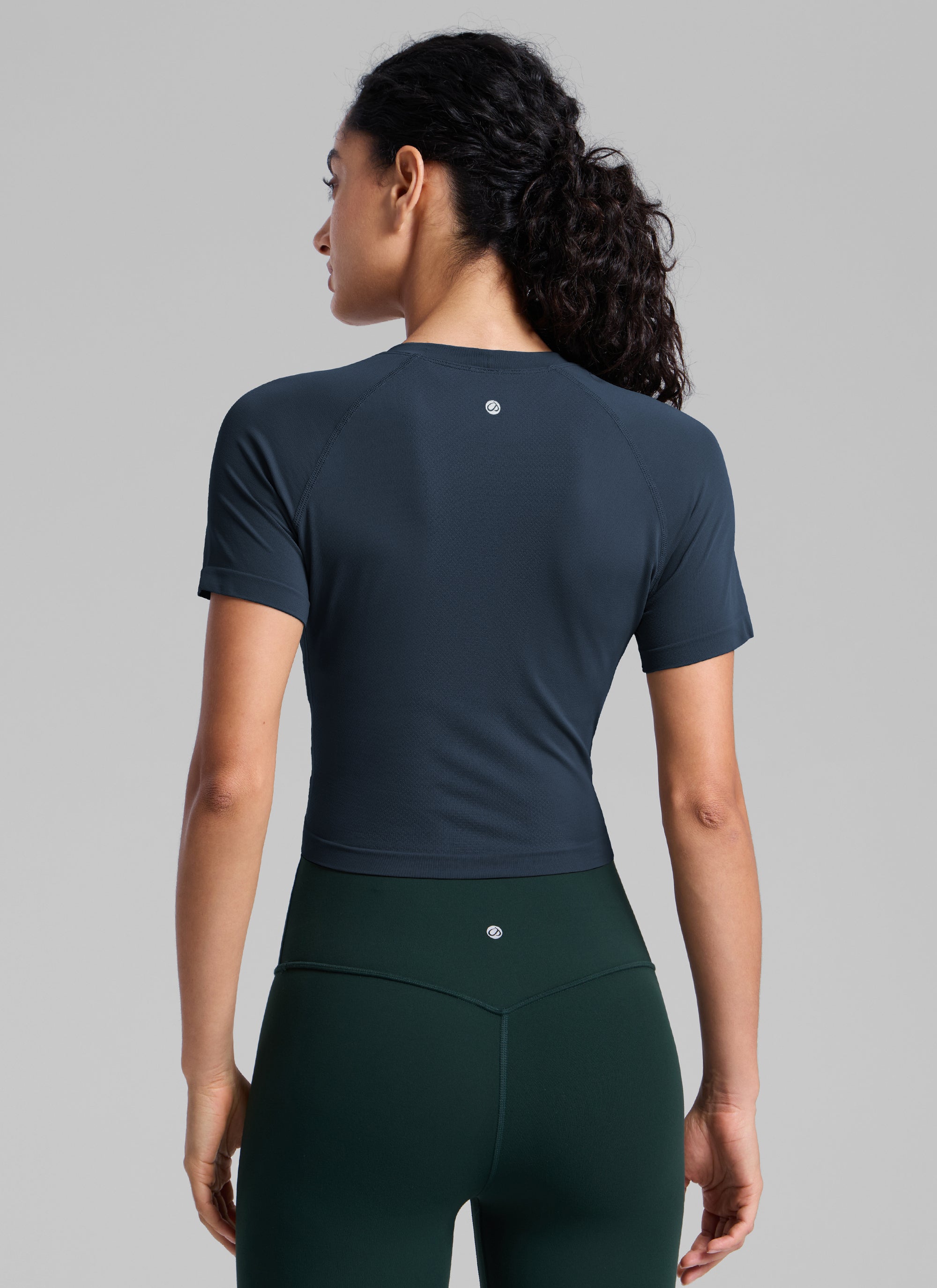 חולצת קרופ קצרה Seamless Crew Neck - Twilight Blue