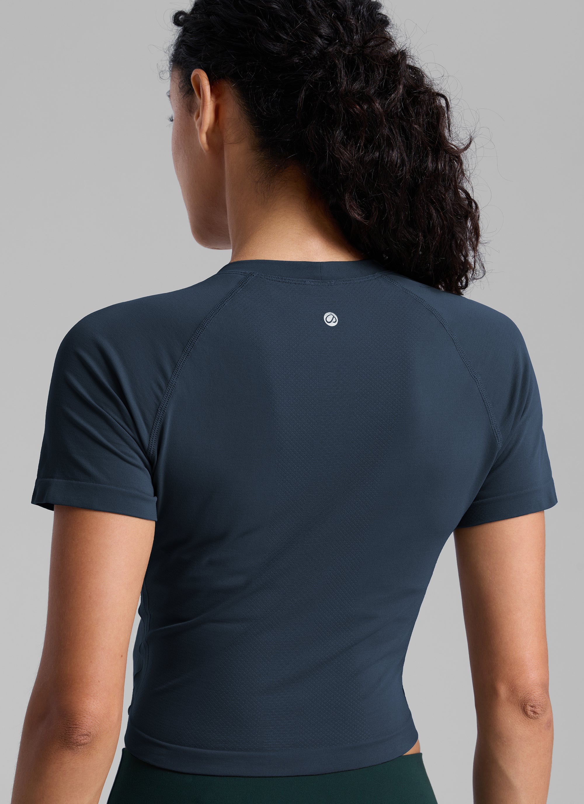 חולצת קרופ קצרה Seamless Crew Neck - Twilight Blue
