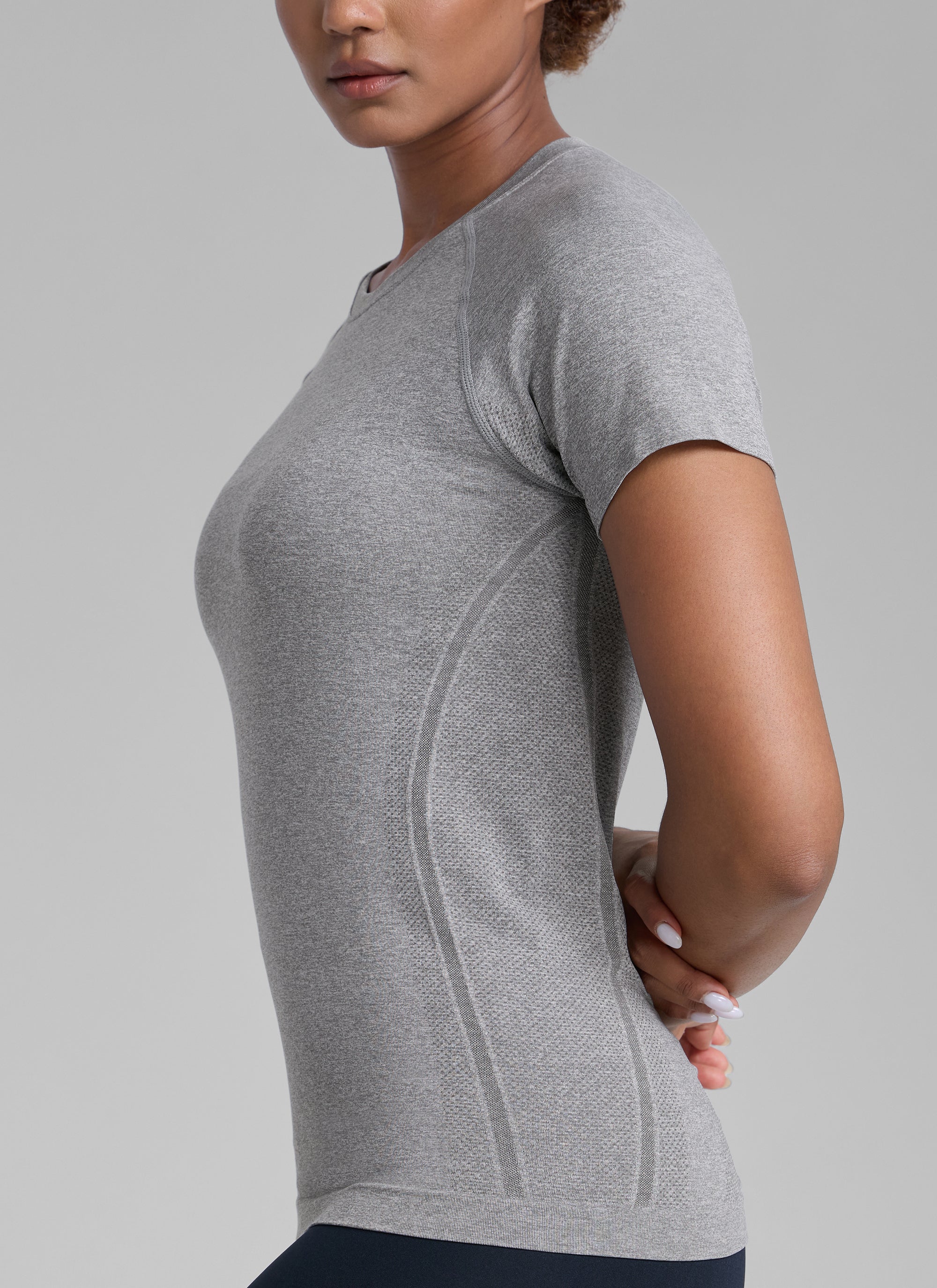 חולצה קצרה Seamless - Slate Grey Marl