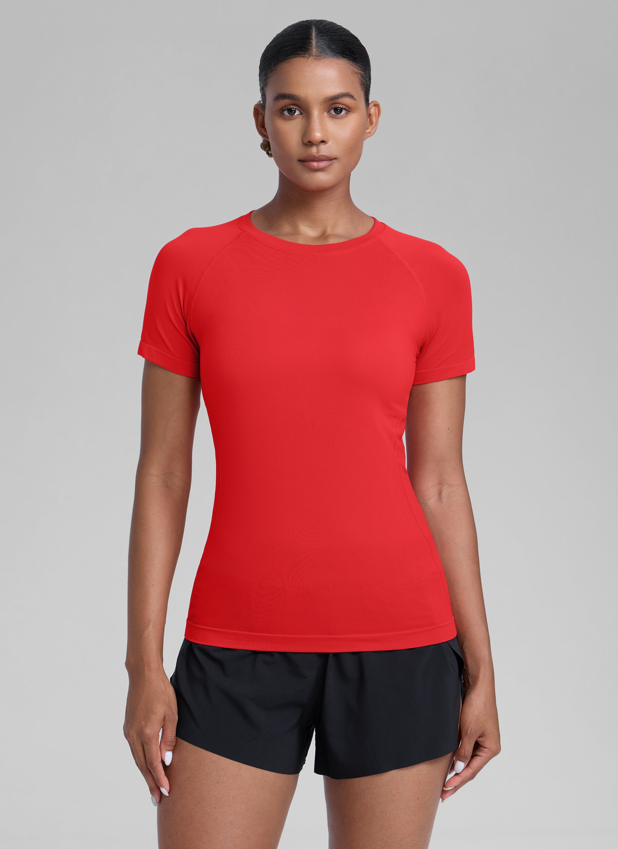 חולצה קצרה Seamless - Deep Red