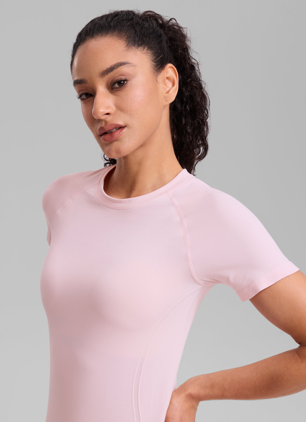 חולצה קצרה Seamless - Strawberry Pink