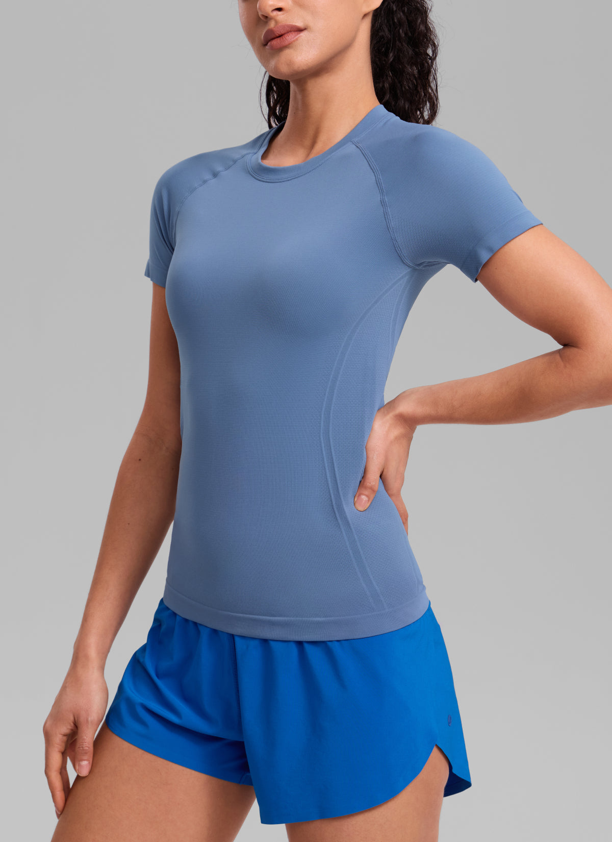 חולצה קצרה Seamless - Oasis Blue