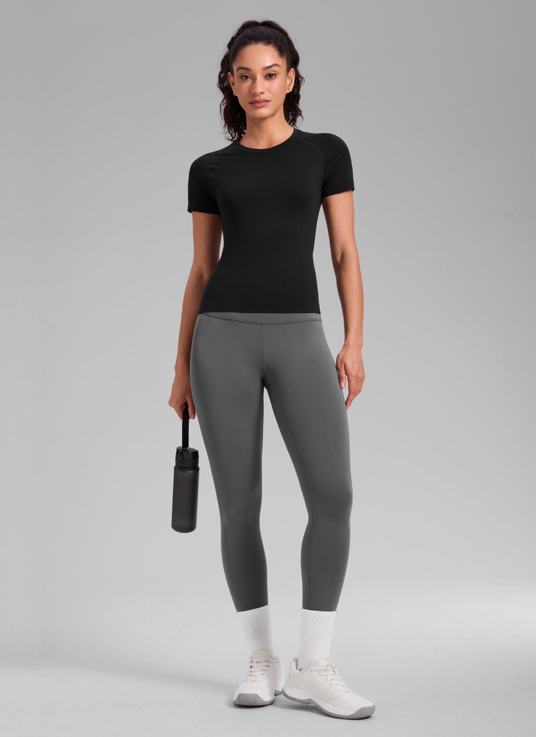 חולצה קצרה Seamless Crew Neck - שחור