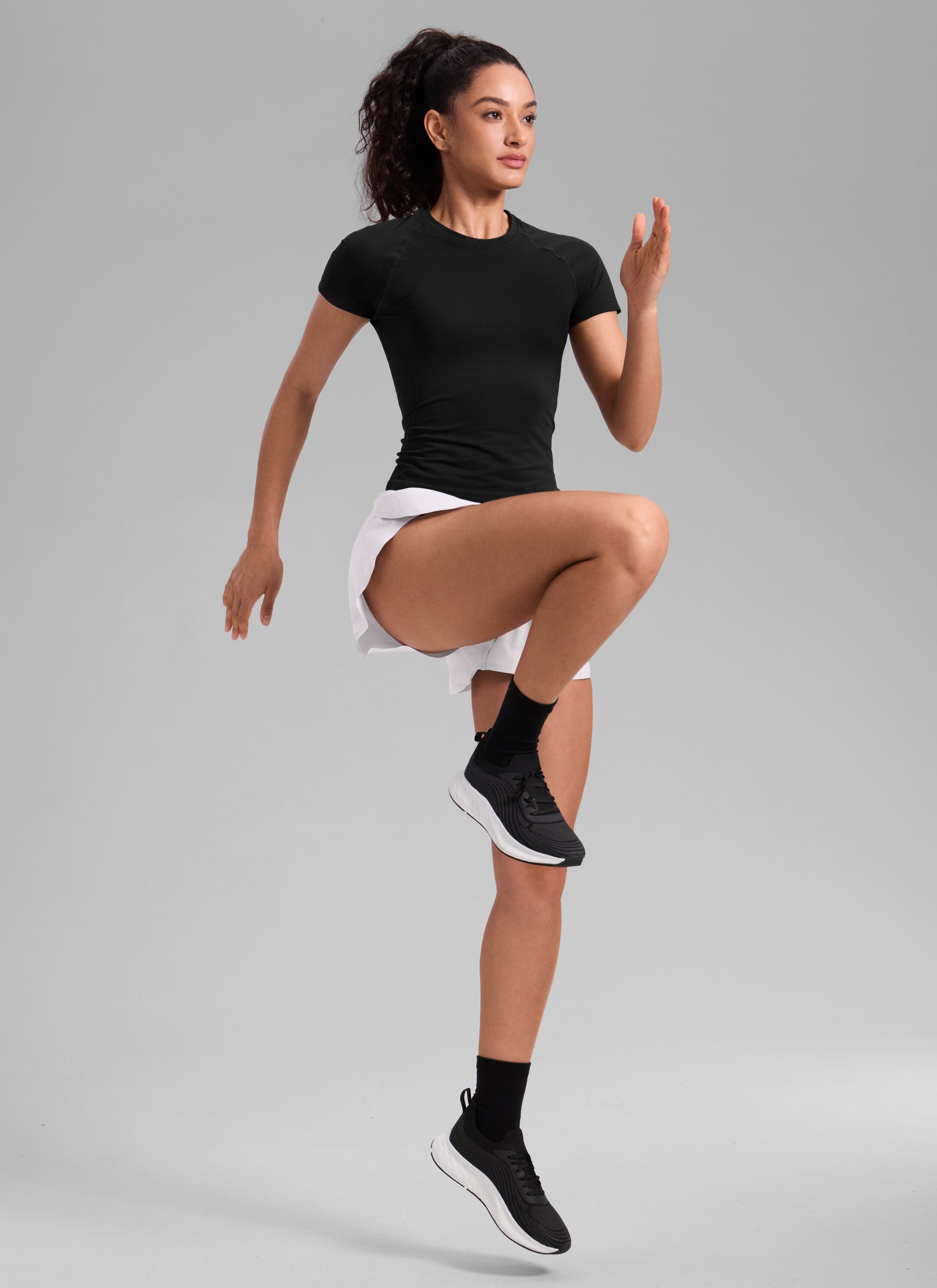 חולצה קצרה Seamless Crew Neck - שחור