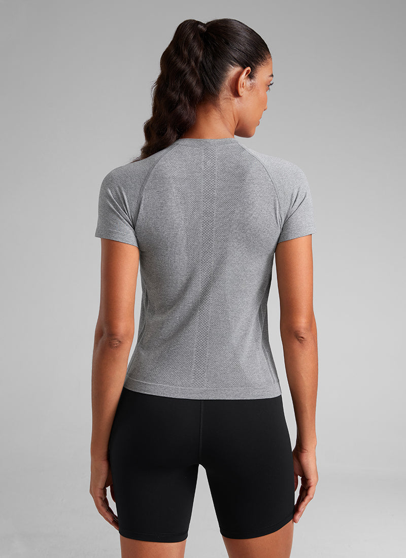 חולצה קצרה Seamless Crew Neck - Slate Grey Marl