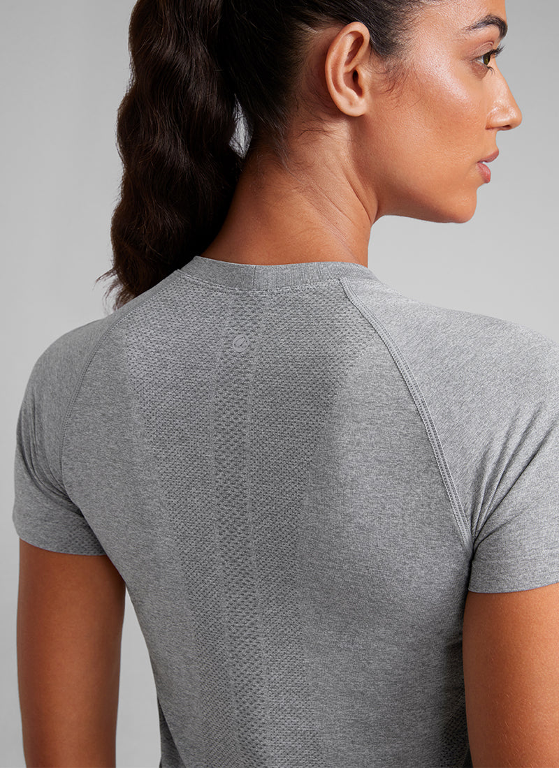 חולצה קצרה Seamless Crew Neck - Slate Grey Marl