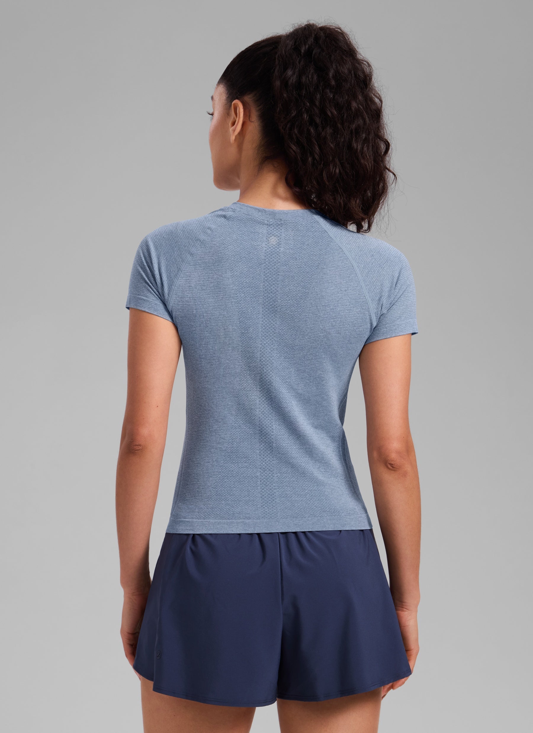 חולצה קצרה Seamless Crew Neck - Oasis Blue