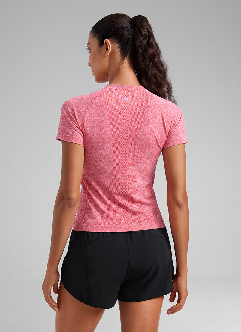 חולצה קצרה Seamless Crew Neck - Deep Red