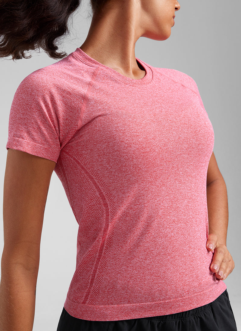 חולצה קצרה Seamless Crew Neck - Deep Red