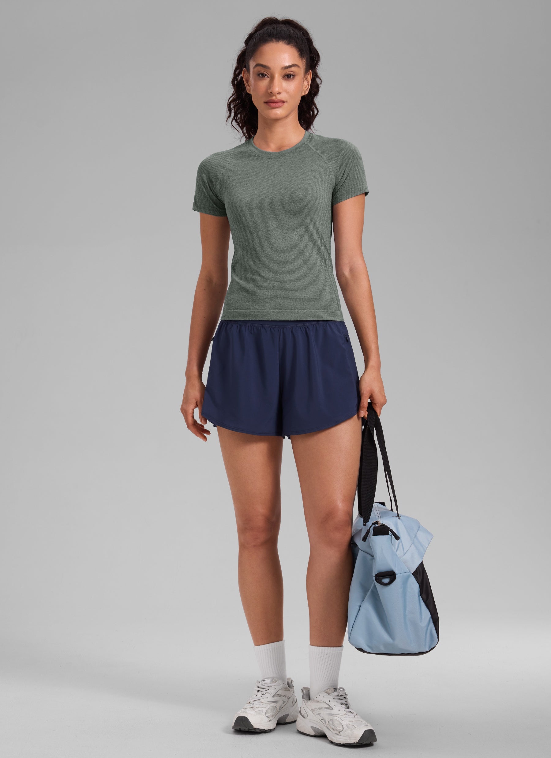 חולצה קצרה Seamless Crew Neck - מרווה