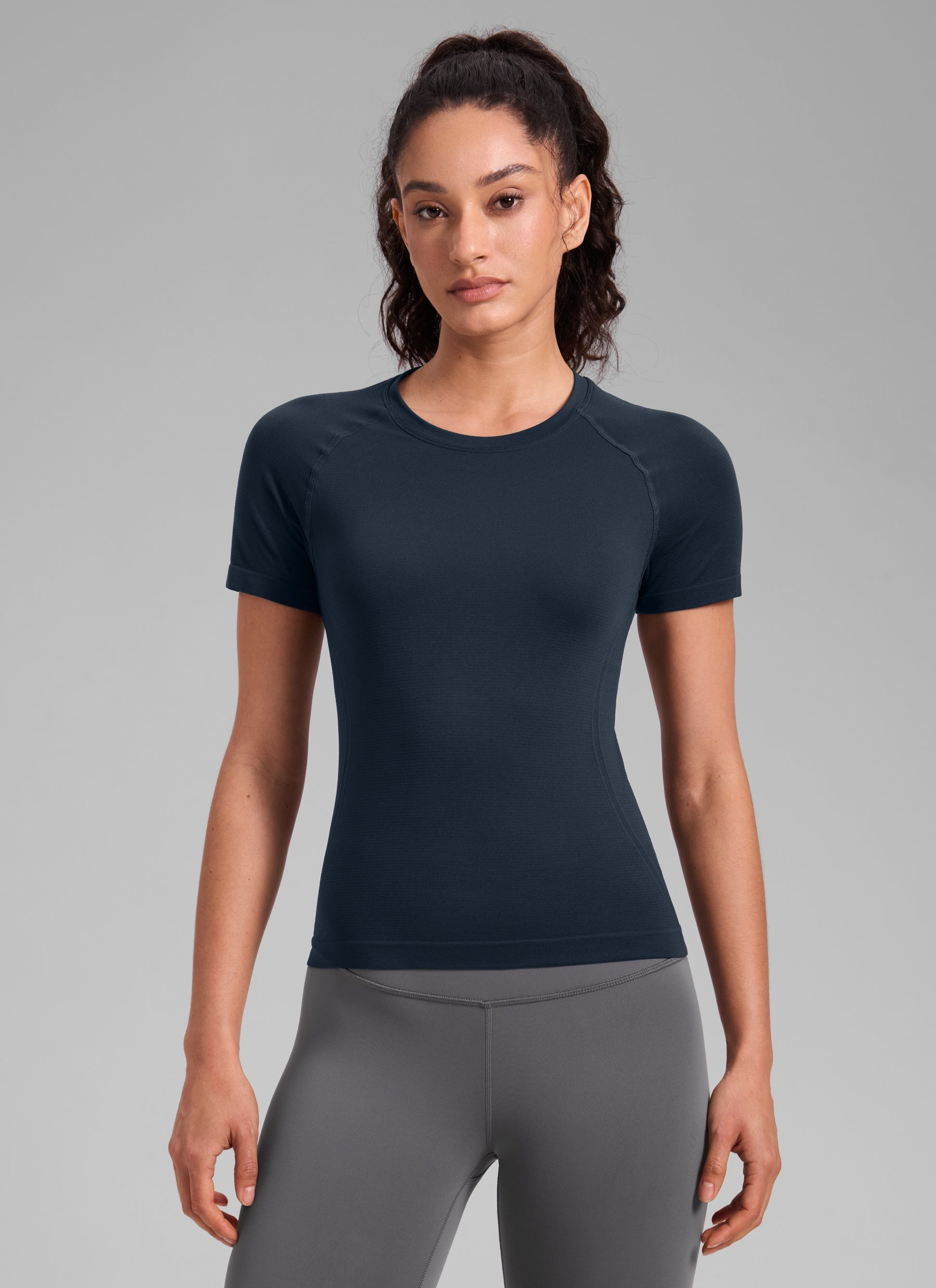 חולצה קצרה Seamless Crew Neck - Twilight Blue